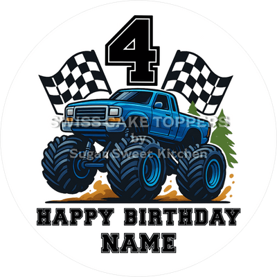 Tortenaufleger Geburtstag Monstertruck 01 - essbar & personalisierbar