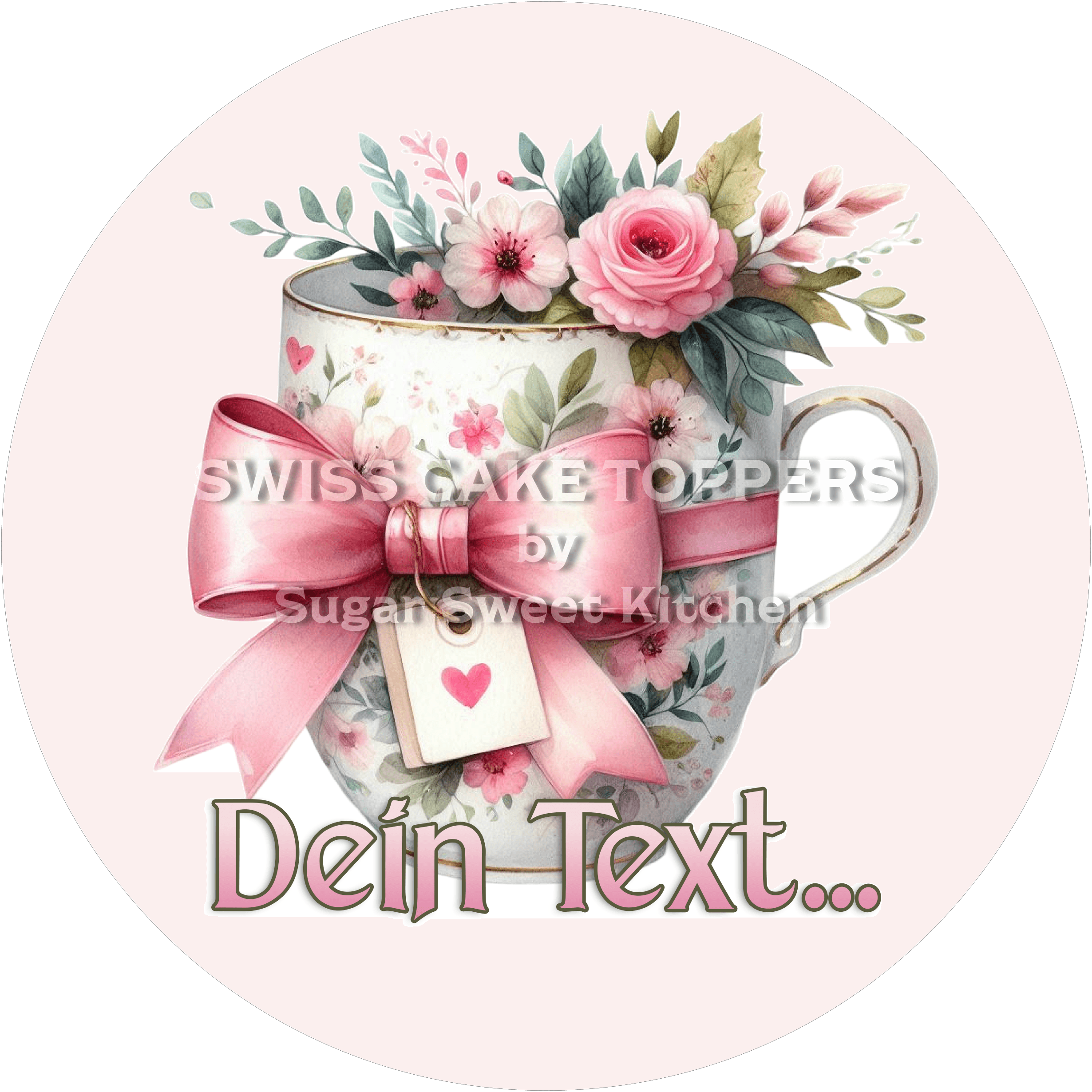 Kreativer Muttertags-Tortenaufleger mit Namen od. Text - Fondant- Torten- & Cupcakeaufleger Sugar Sweet Kitchen
