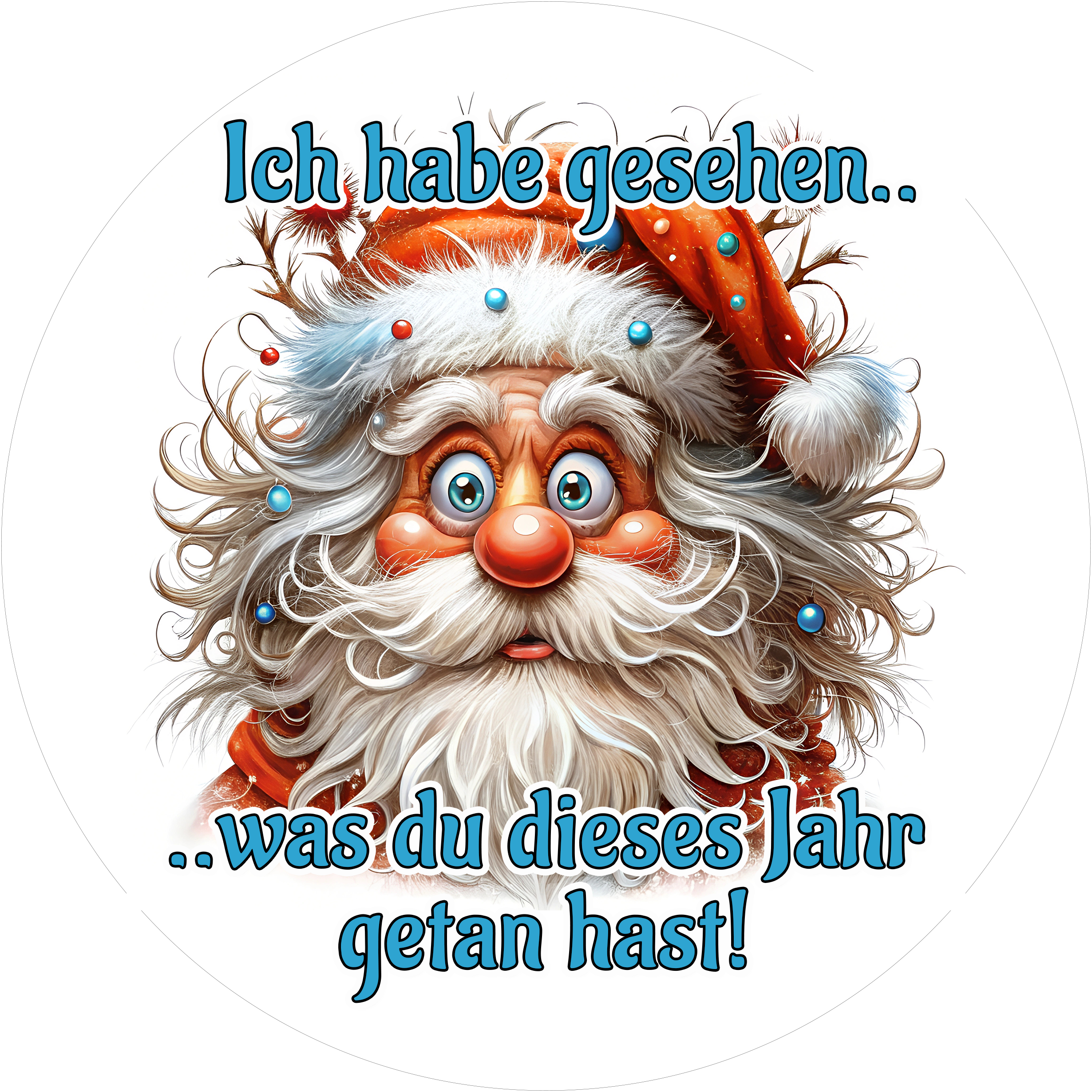 Crazy Santa - Tortenaufleger10 - personalisierbar - Fondant- Torten- & Cupcakeaufleger Sugar Sweet Kitchen