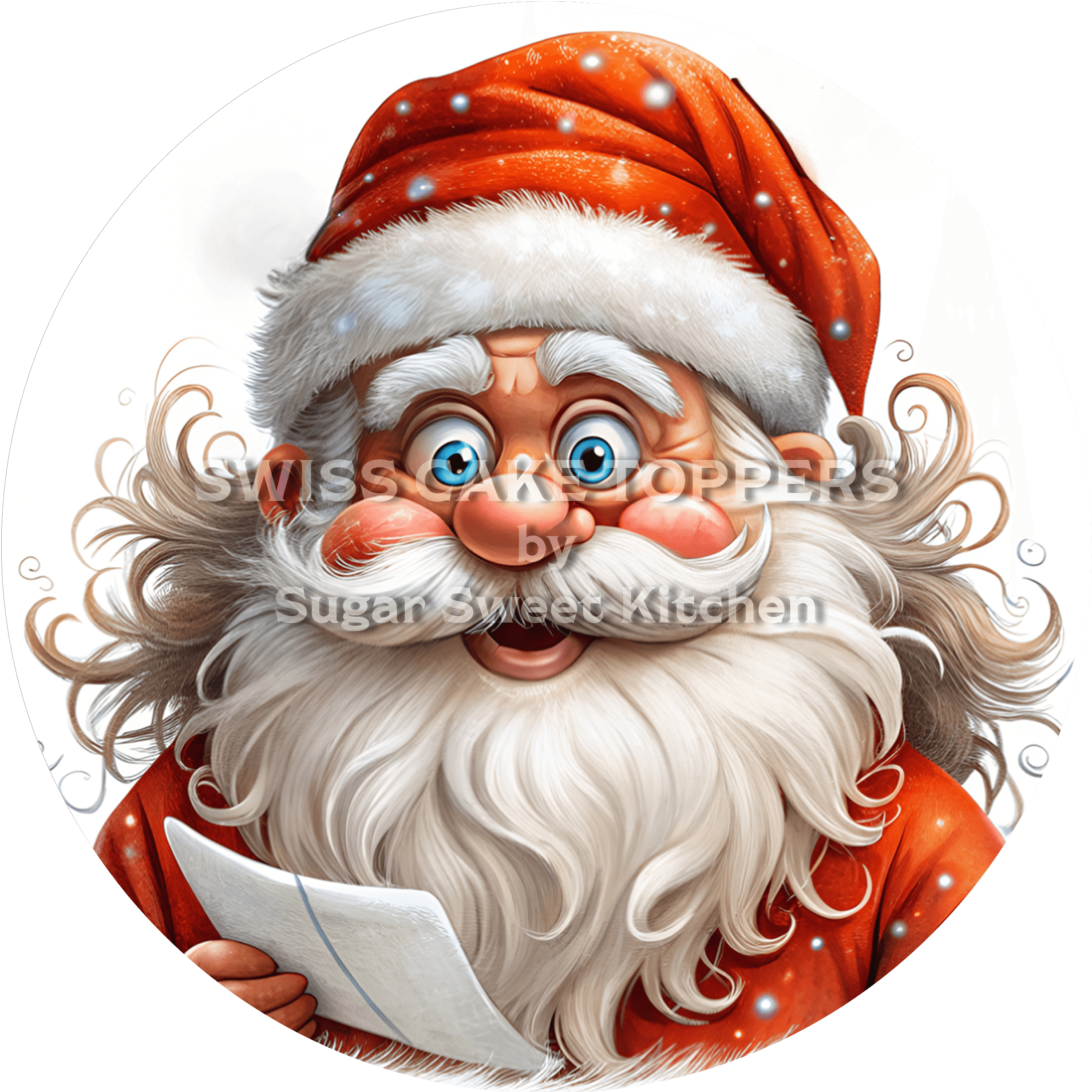 Santa - Tortenaufleger11 - personalisierbar - Fondant- Torten- & Cupcakeaufleger Sugar Sweet Kitchen