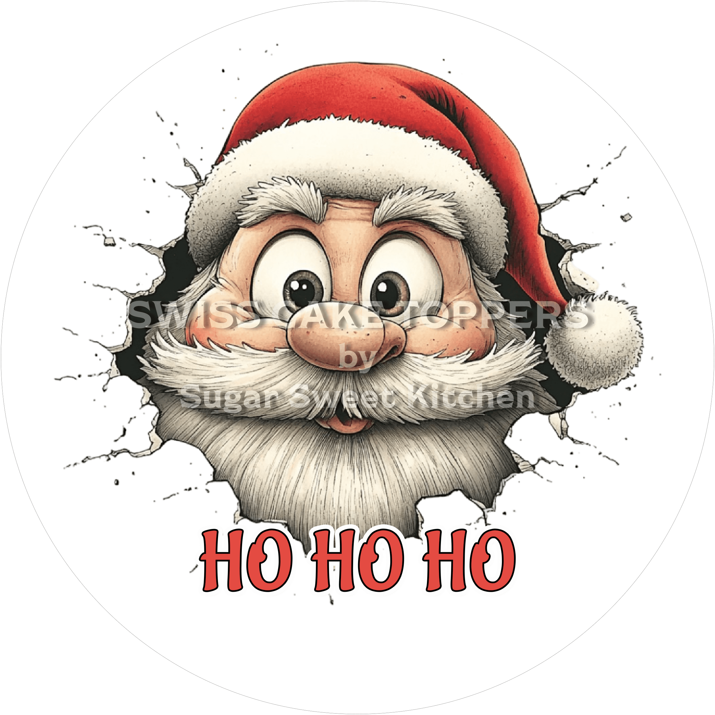 Lustiger Santa - Tortenaufleger3 - personalisierbar - Fondant- Torten- & Cupcakeaufleger Sugar Sweet Kitchen