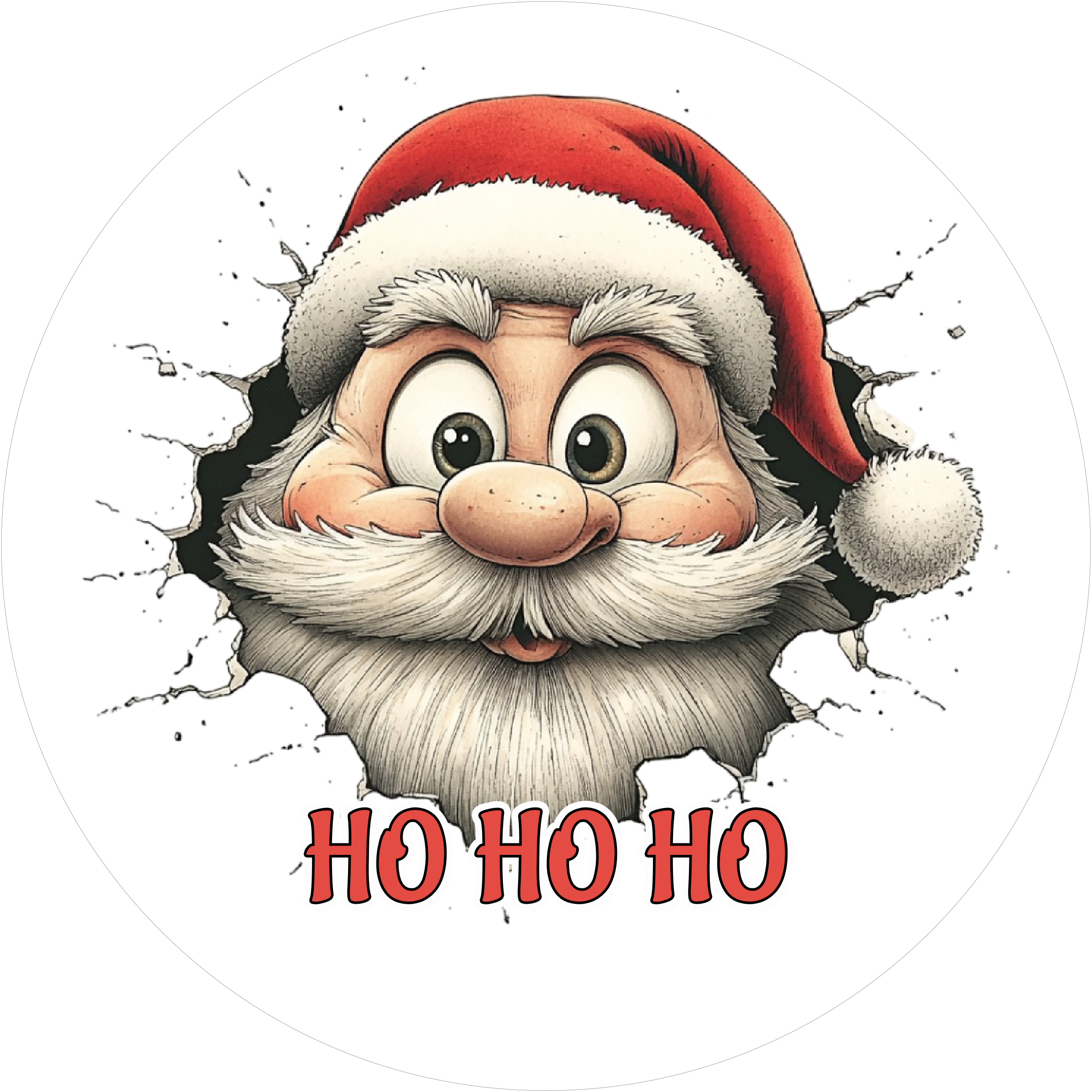 Lustiger Santa - Tortenaufleger3 - personalisierbar - Fondant- Torten- & Cupcakeaufleger Sugar Sweet Kitchen