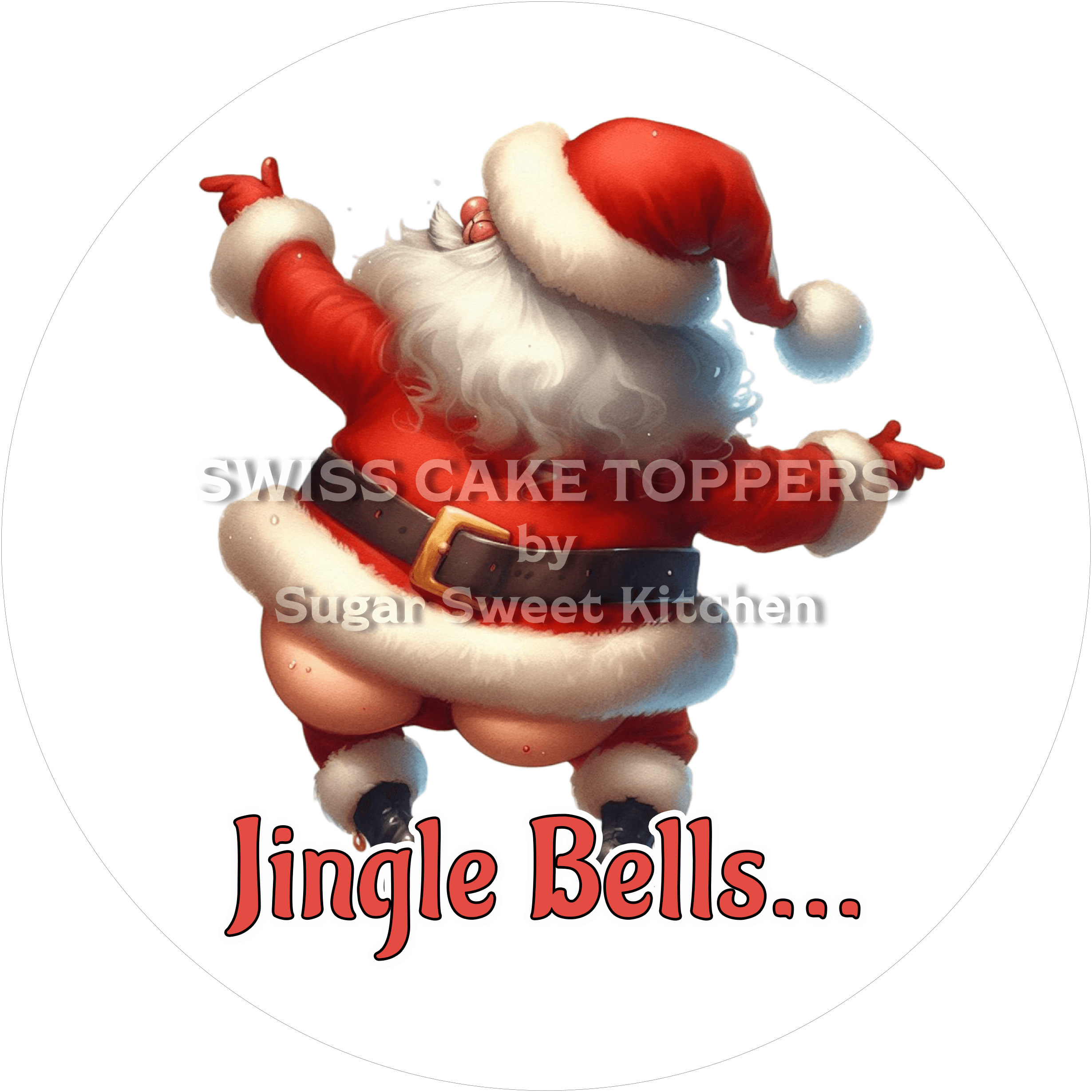 Lustiger Santa - Tortenaufleger6 - personalisierbar - Fondant- Torten- & Cupcakeaufleger Sugar Sweet Kitchen