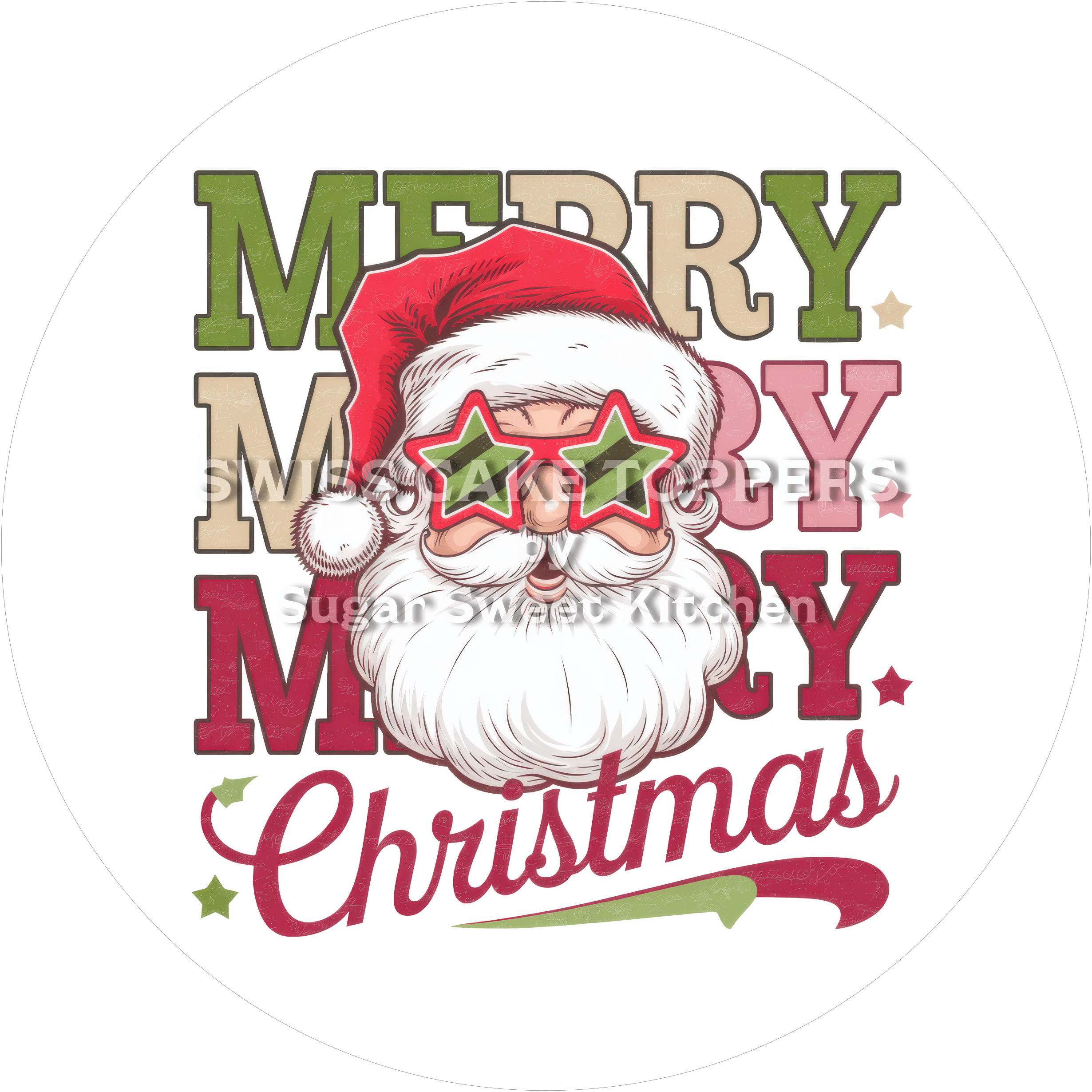 Santa - Tortenaufleger8 - personalisierbar - Fondant- Torten- & Cupcakeaufleger Sugar Sweet Kitchen