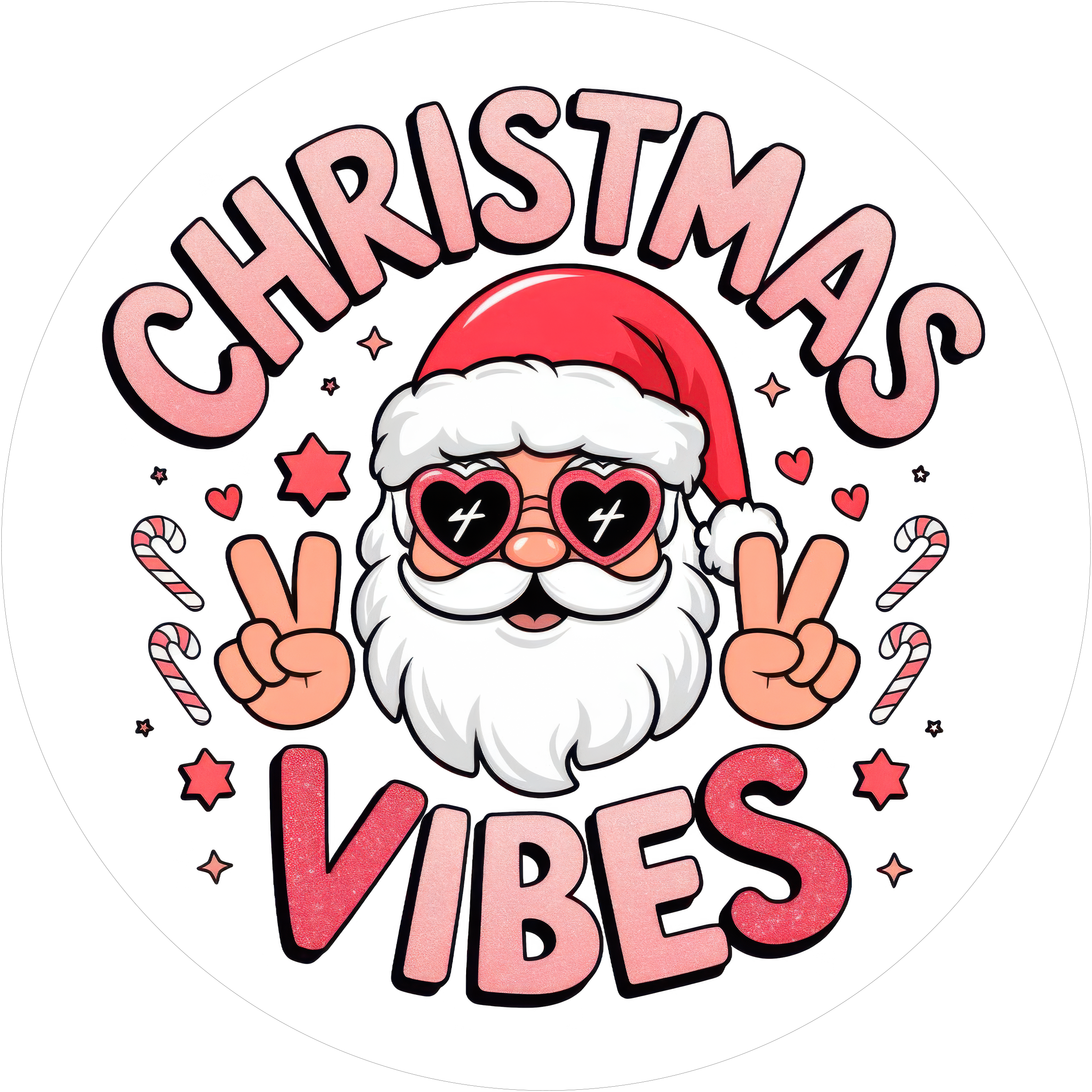 Santa Vibes - Tortenaufleger9 - personalisierbar - Fondant- Torten- & Cupcakeaufleger Sugar Sweet Kitchen