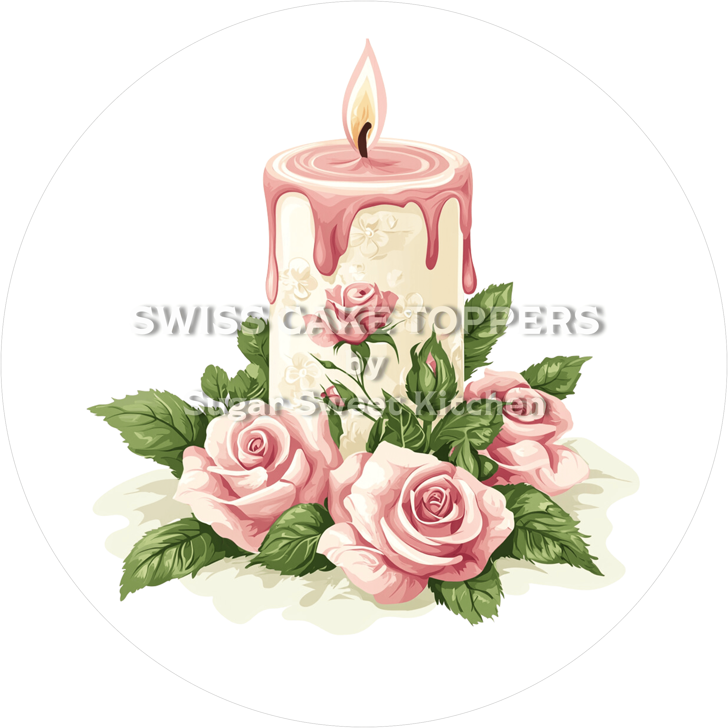 Stilvoller Tortenaufleger - Taufe2 - personalisierbar - Fondant- Torten- & Cupcakeaufleger Sugar Sweet Kitchen