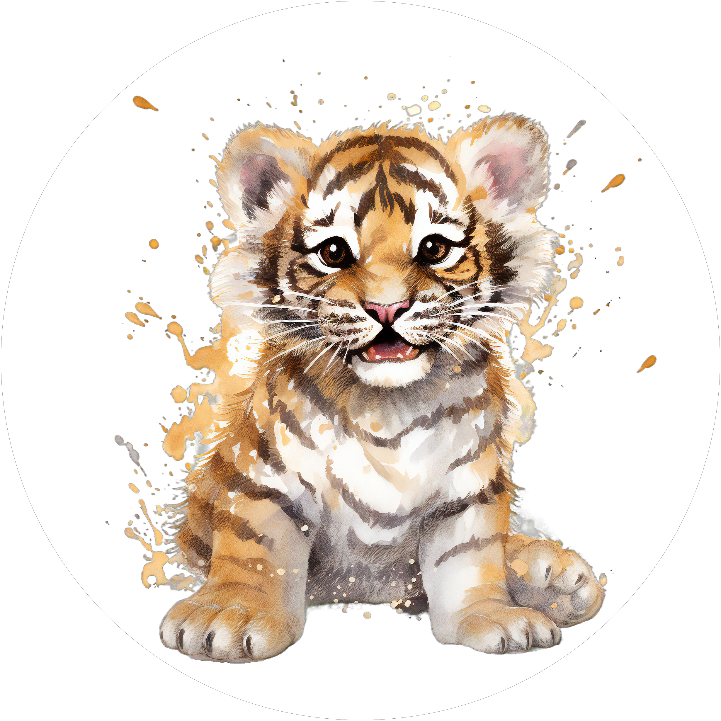 Süsser Tiger-Tortenaufleger1 - personalisierbar - Fondant- Torten- & Cupcakeaufleger Sugar Sweet Kitchen
