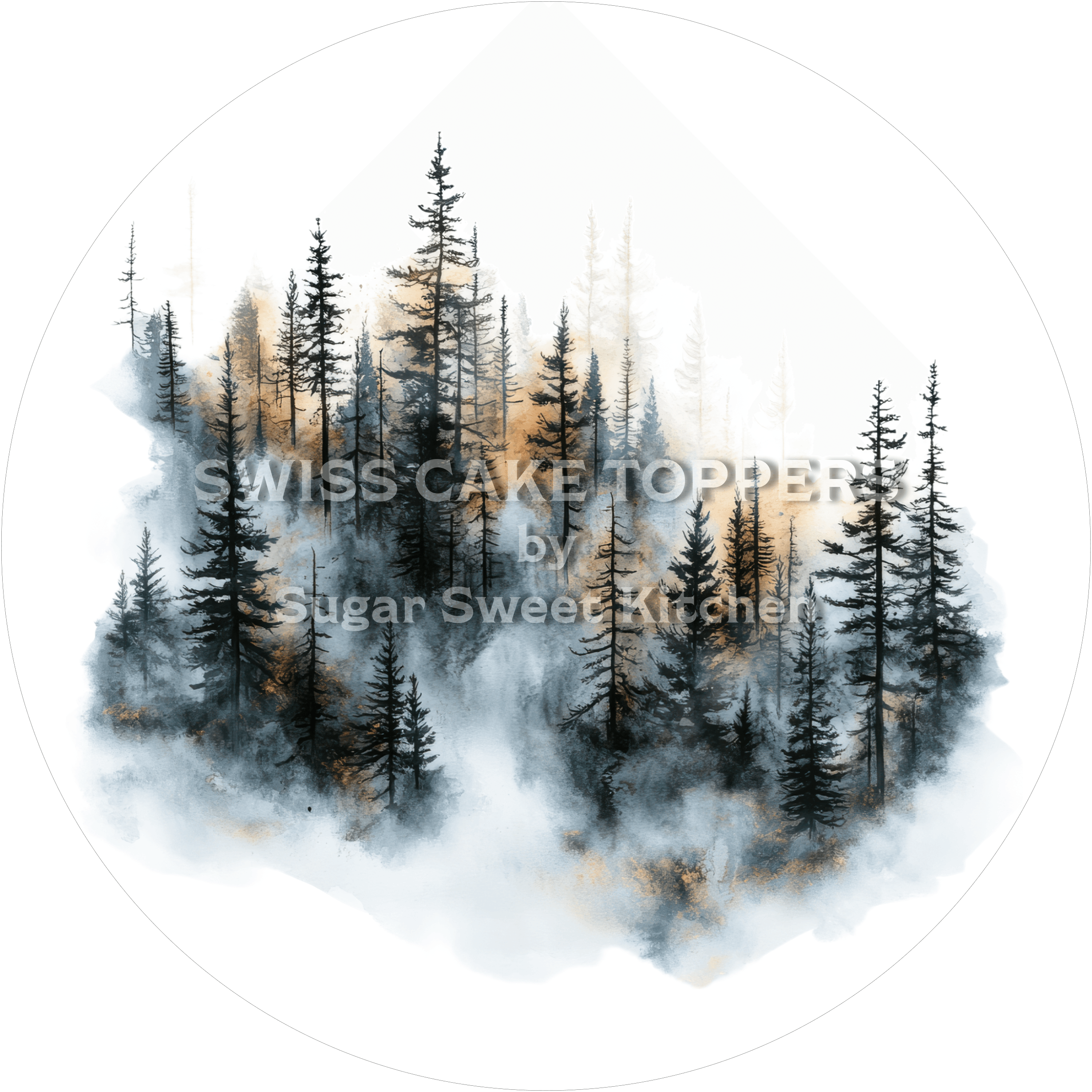 Tortenaufleger Wald Natur 04 - essbar & personalisierbar - Fondant- Torten- Cupcakeaufleger Sugar Sweet Kitchen