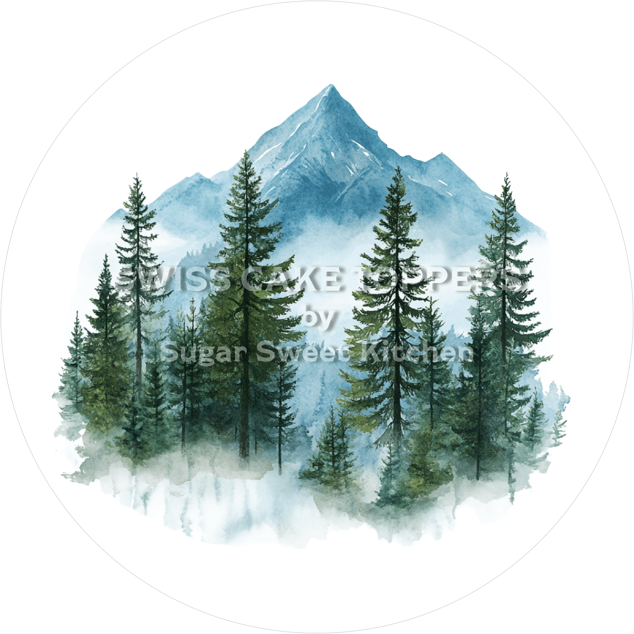 Tortenaufleger Wald Natur 06 - essbar & personalisierbar - Fondant- Torten- Cupcakeaufleger Sugar Sweet Kitchen