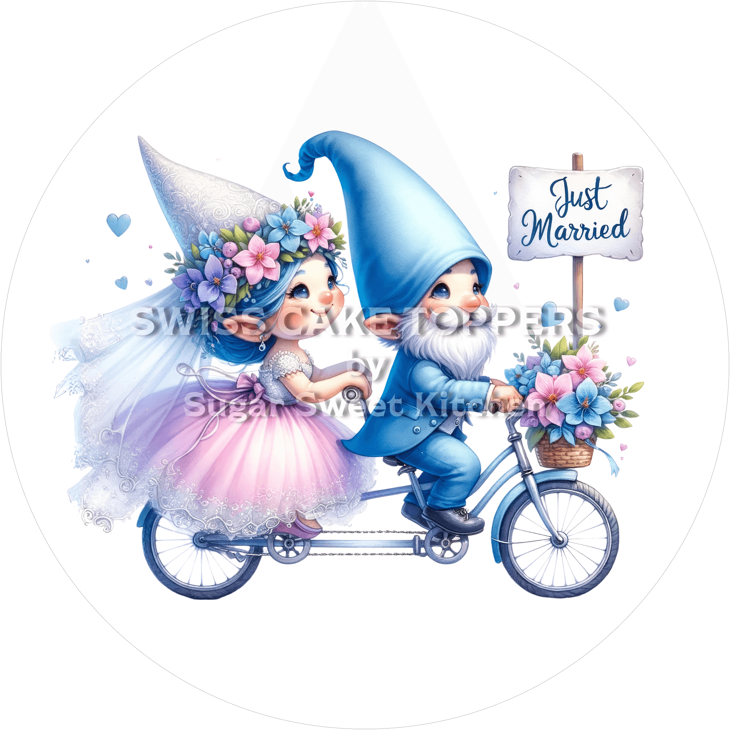 Fantastischer Hochzeits- Tortenaufleger - personalisierbar - Fondant- Torten- & Cupcakeaufleger Sugar Sweet Kitchen