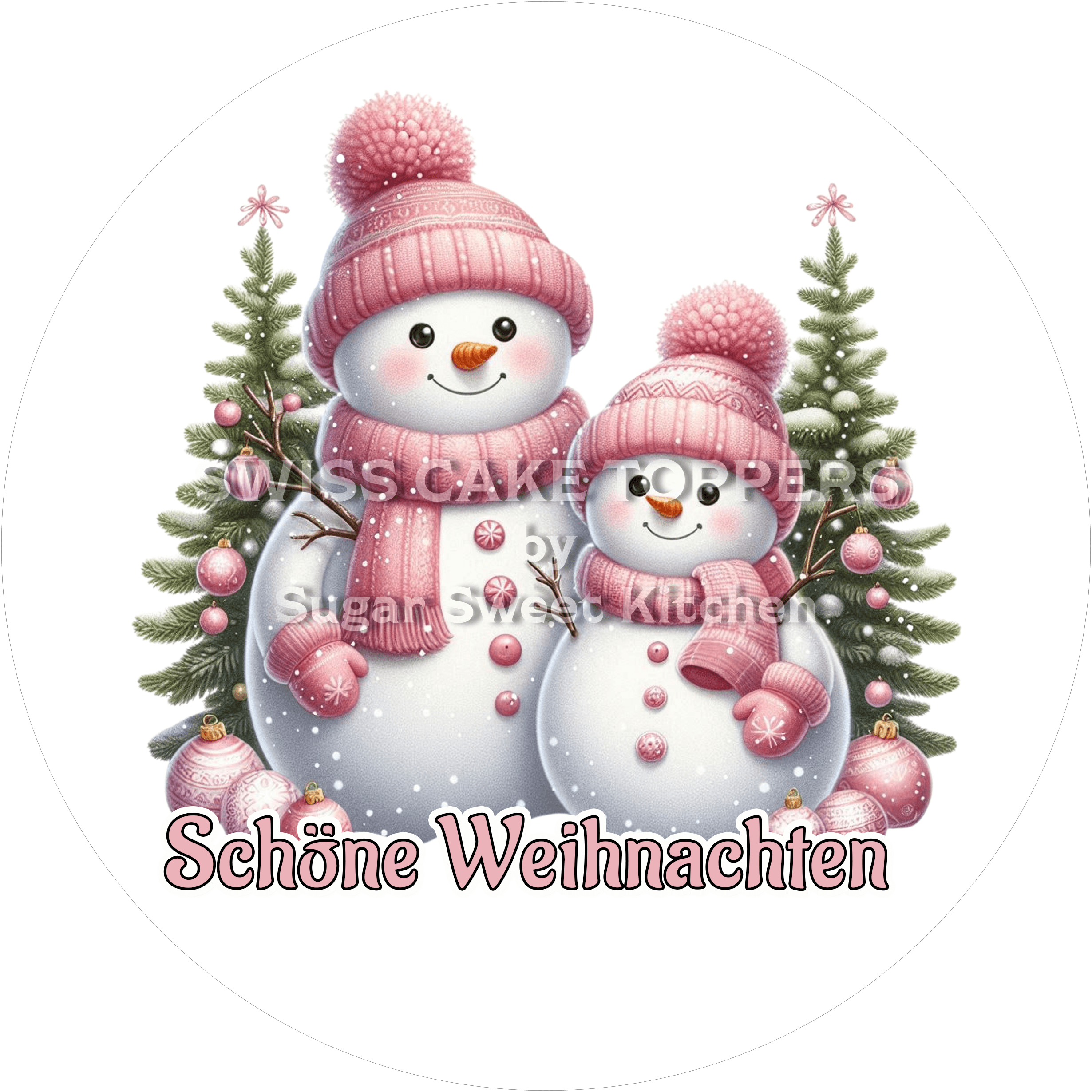 Süsser Weihnachts-Tortenaufleger12 - personalisierbar - Fondant- Torten- & Cupcakeaufleger Sugar Sweet Kitchen