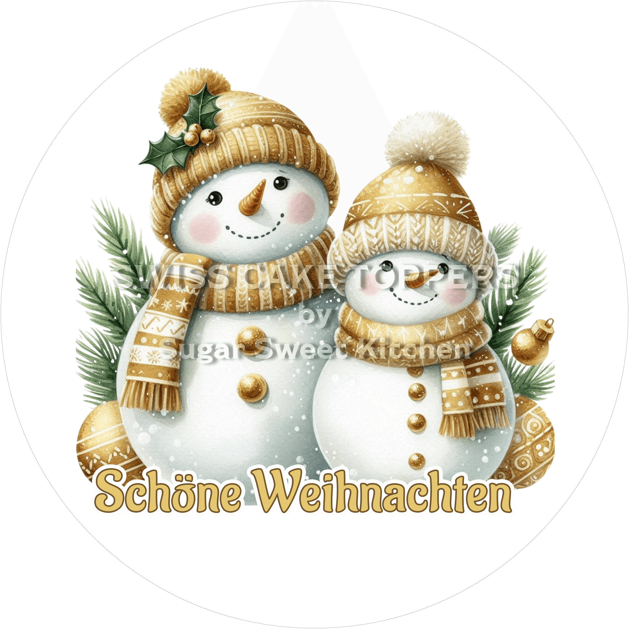 Süsser Weihnachts-Tortenaufleger13 - personalisierbar - Fondant- Torten- & Cupcakeaufleger Sugar Sweet Kitchen