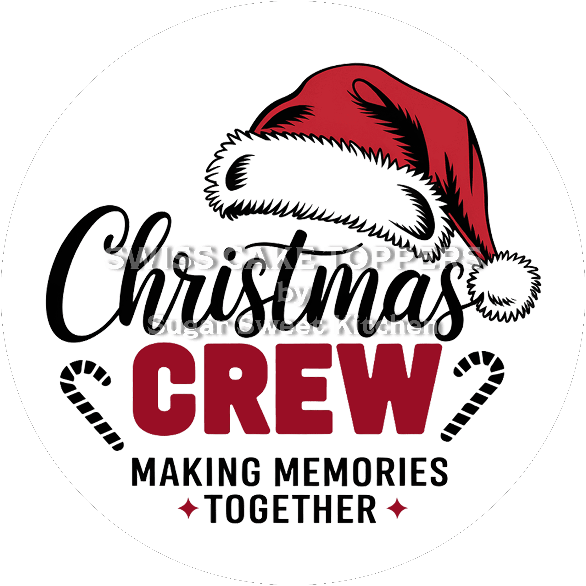 Weihnachts-Crew - Tortenaufleger16 - personalisierbar - Fondant- Torten- & Cupcakeaufleger Sugar Sweet Kitchen