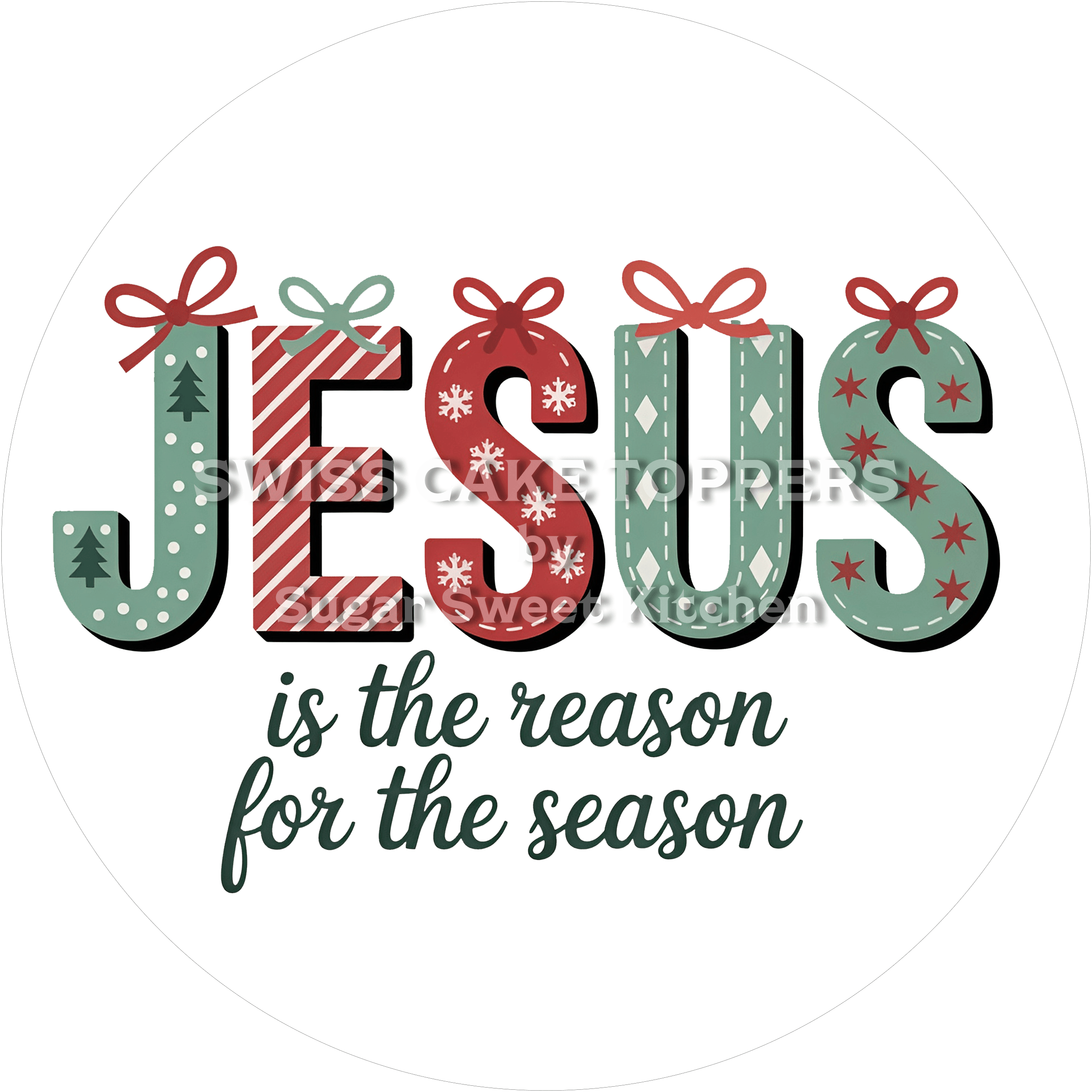 Jesus Weihnachts-Tortenaufleger18 - personalisierbar - Fondant- Torten- & Cupcakeaufleger Sugar Sweet Kitchen