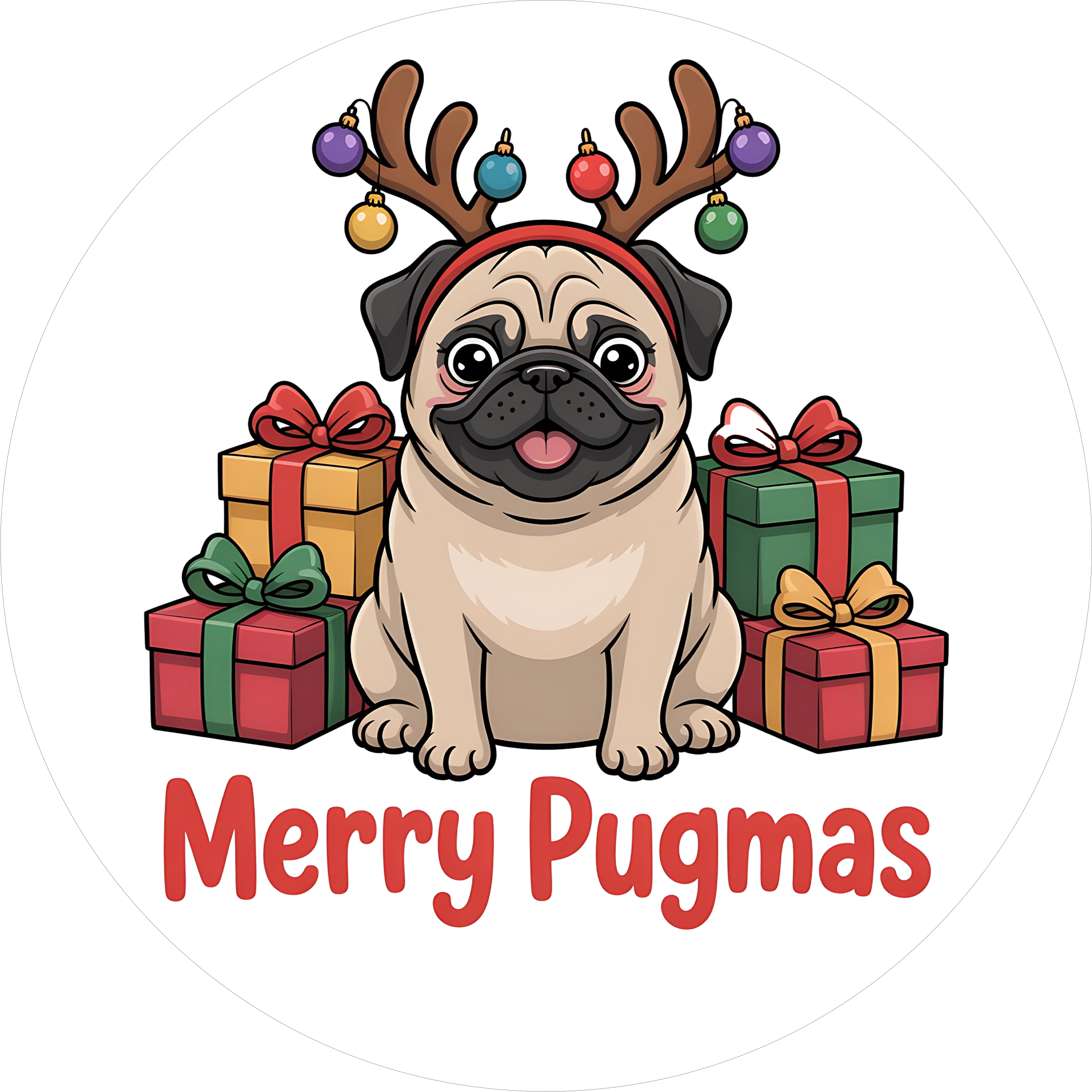 Niedlicher Weihnachts- Tortenaufleger21 - personalisierbar - Fondant- Torten- & Cupcakeaufleger Sugar Sweet Kitchen