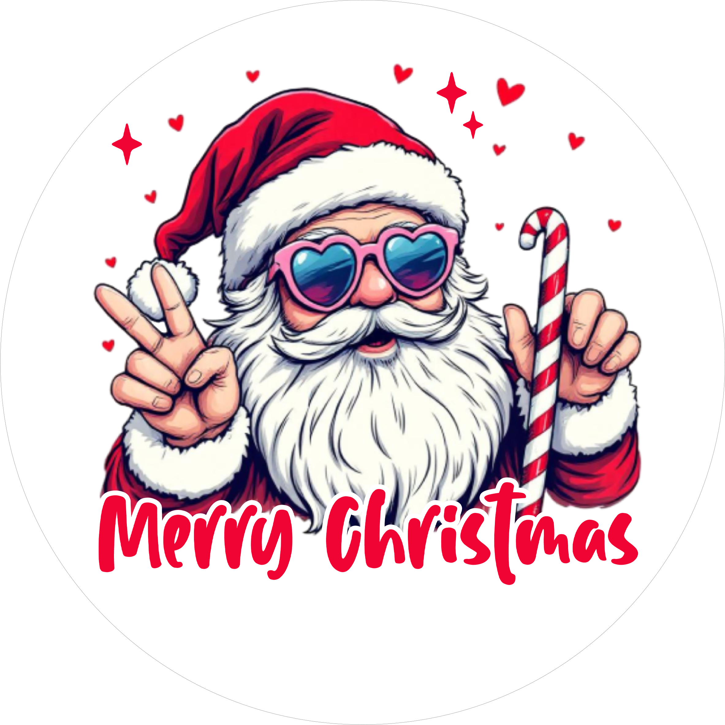 Cooler Weihnachts- Tortenaufleger22 - personalisierbar - Fondant- Torten- & Cupcakeaufleger Sugar Sweet Kitchen