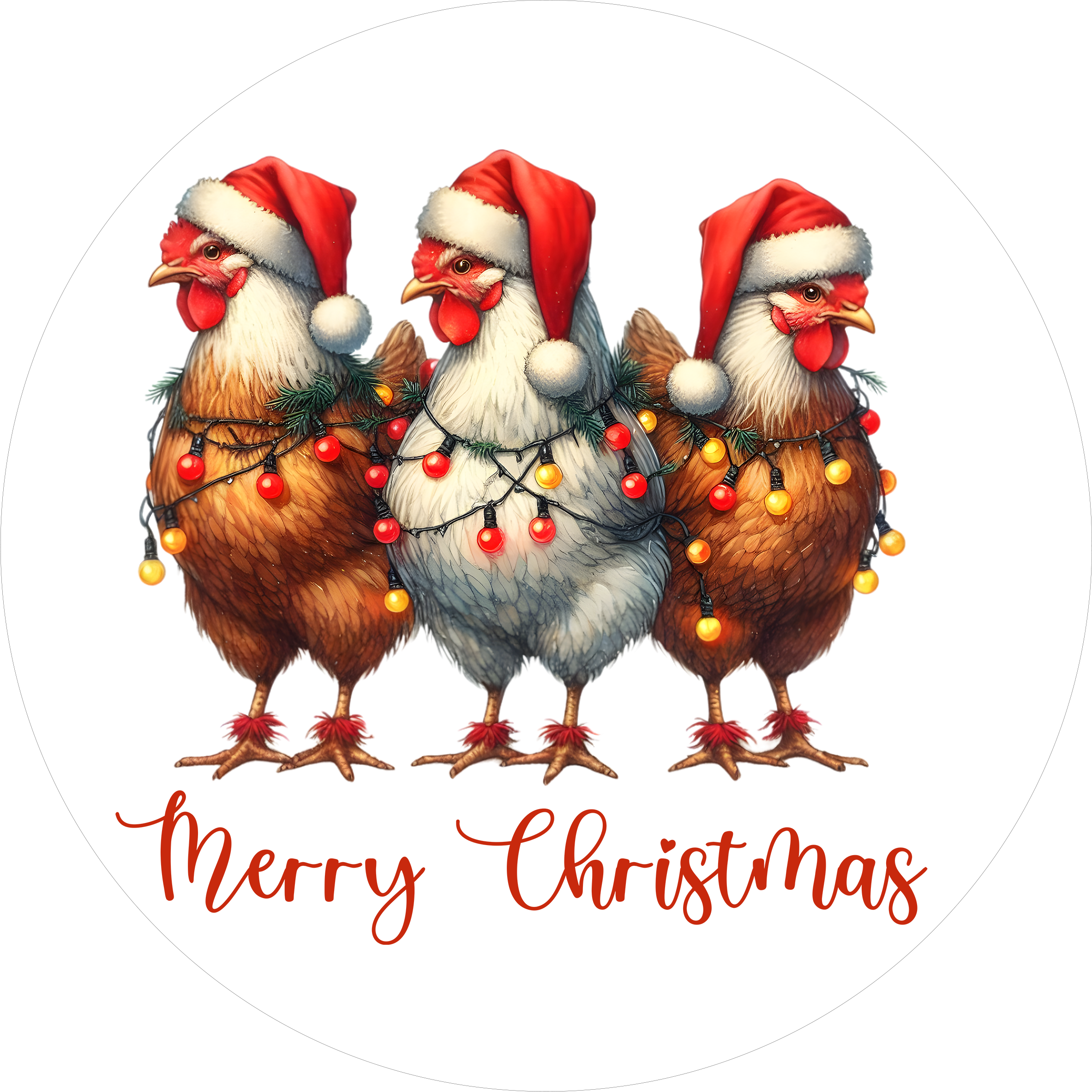 Chicken Weihnachts - Tortenaufleger29 - personalisierbar - Fondant- Torten- & Cupcakeaufleger Sugar Sweet Kitchen