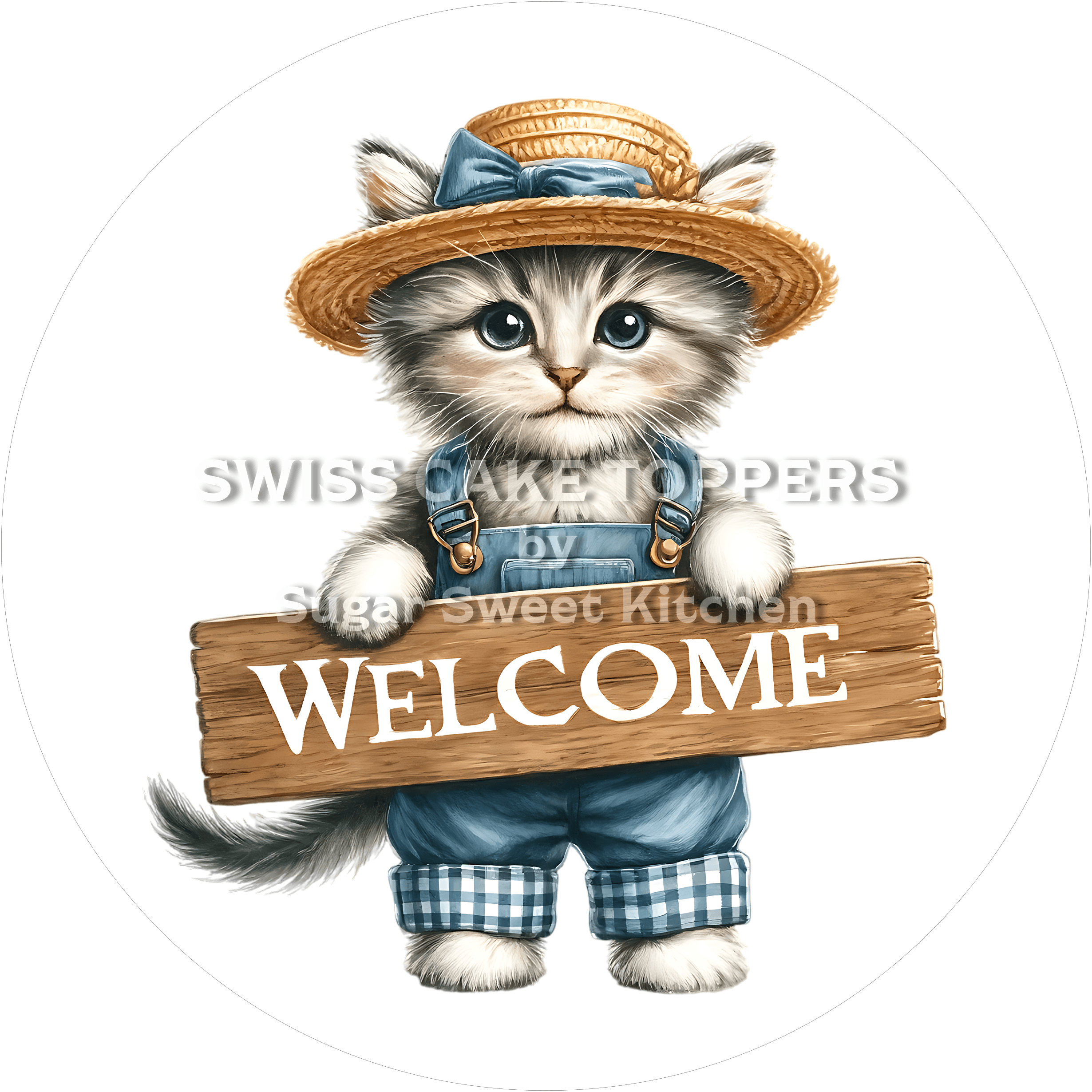 Supersüsser Welcome-Tortenaufleger 4 - personalisierbar - Fondant- Torten- & Cupcakeaufleger Sugar Sweet Kitchen