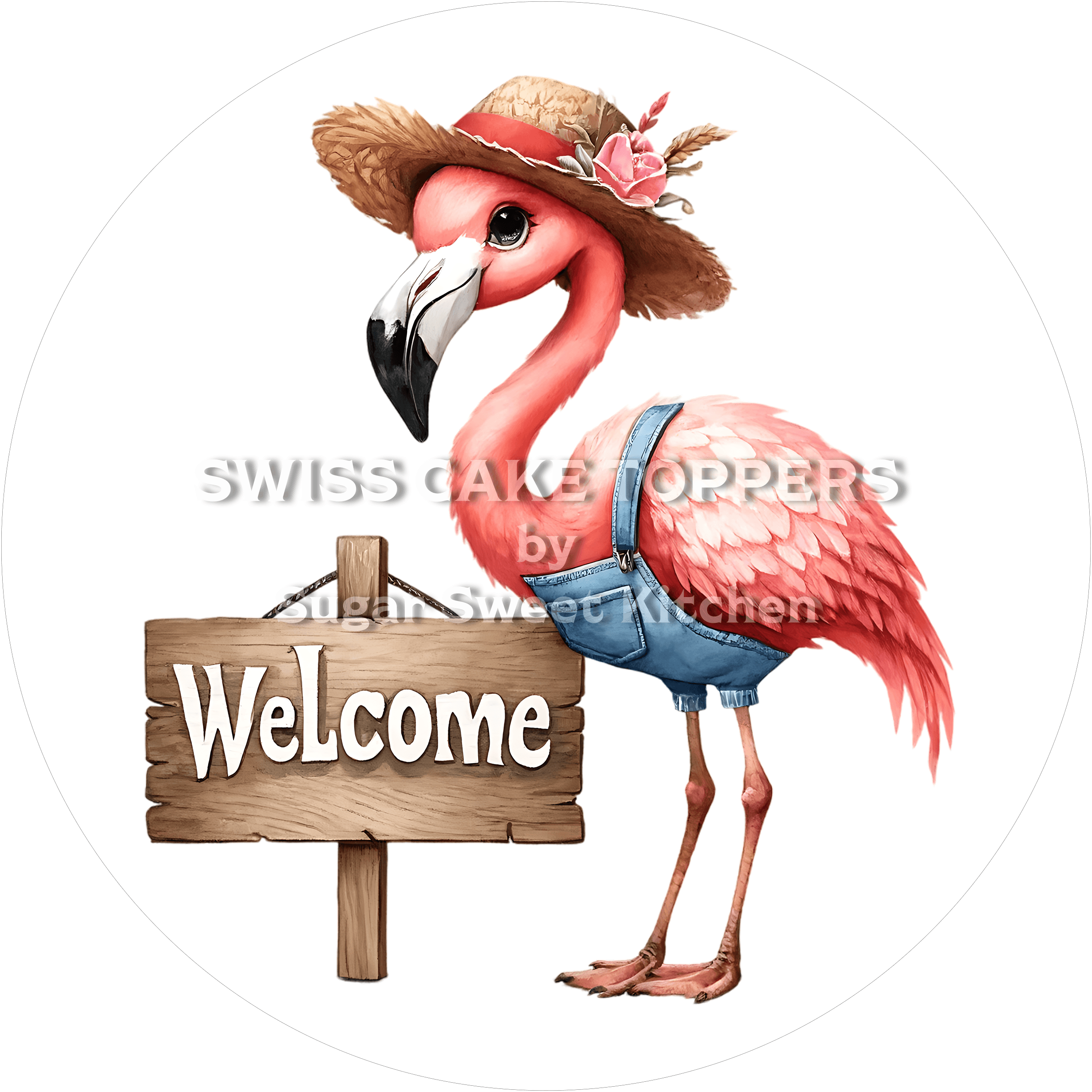 Entzückender Welcome-Tortenaufleger 6 - personalisierbar - Fondant- Torten- & Cupcakeaufleger Sugar Sweet Kitchen