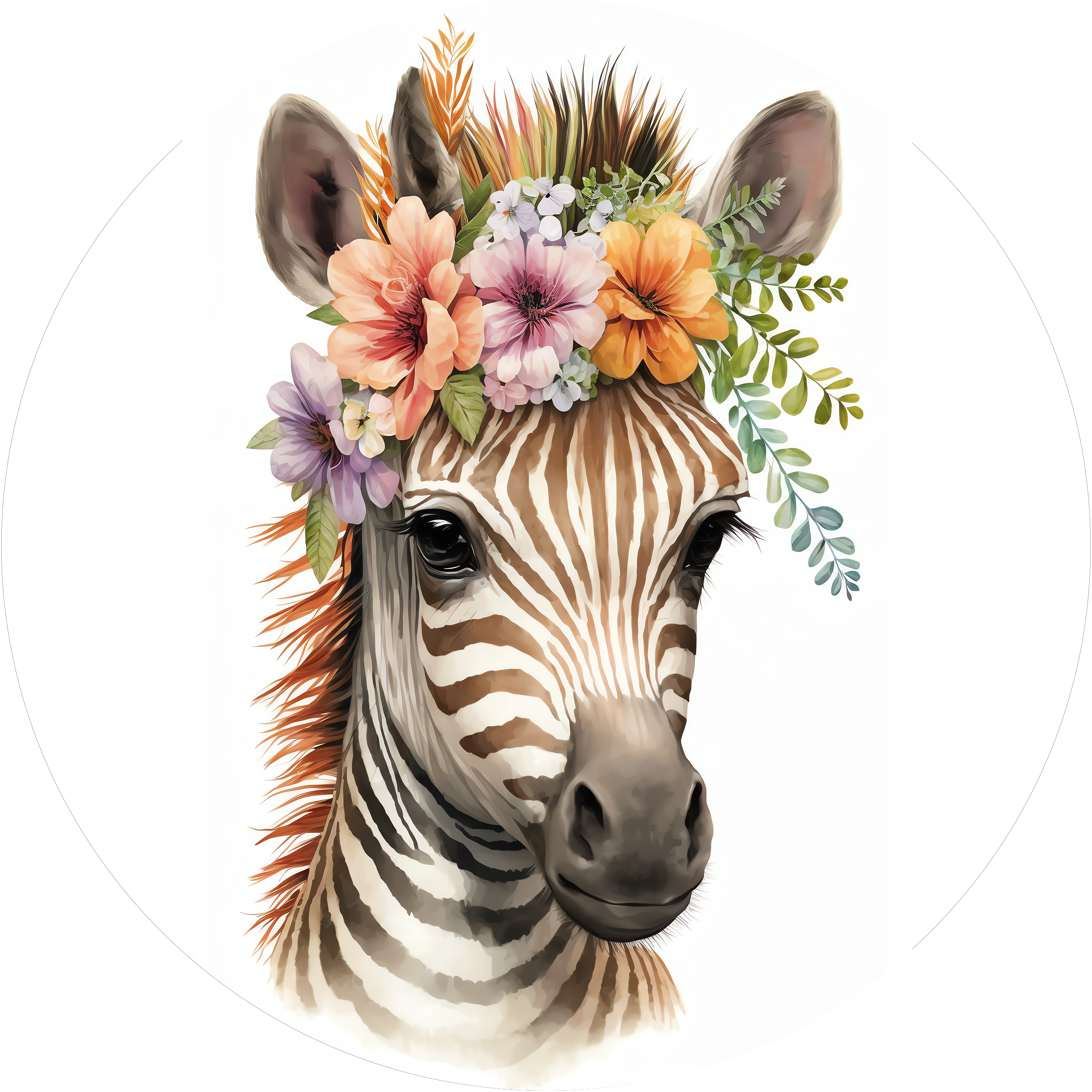 Einmaliger Zebra-Tortenaufleger1 - personalisierbar - Fondant- Torten- & Cupcakeaufleger Sugar Sweet Kitchen