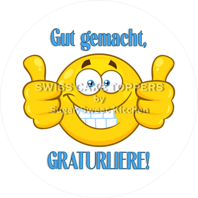 Abschluss- & Prüfungs-Tortenaufleger - Emoji1 - personalisierbar