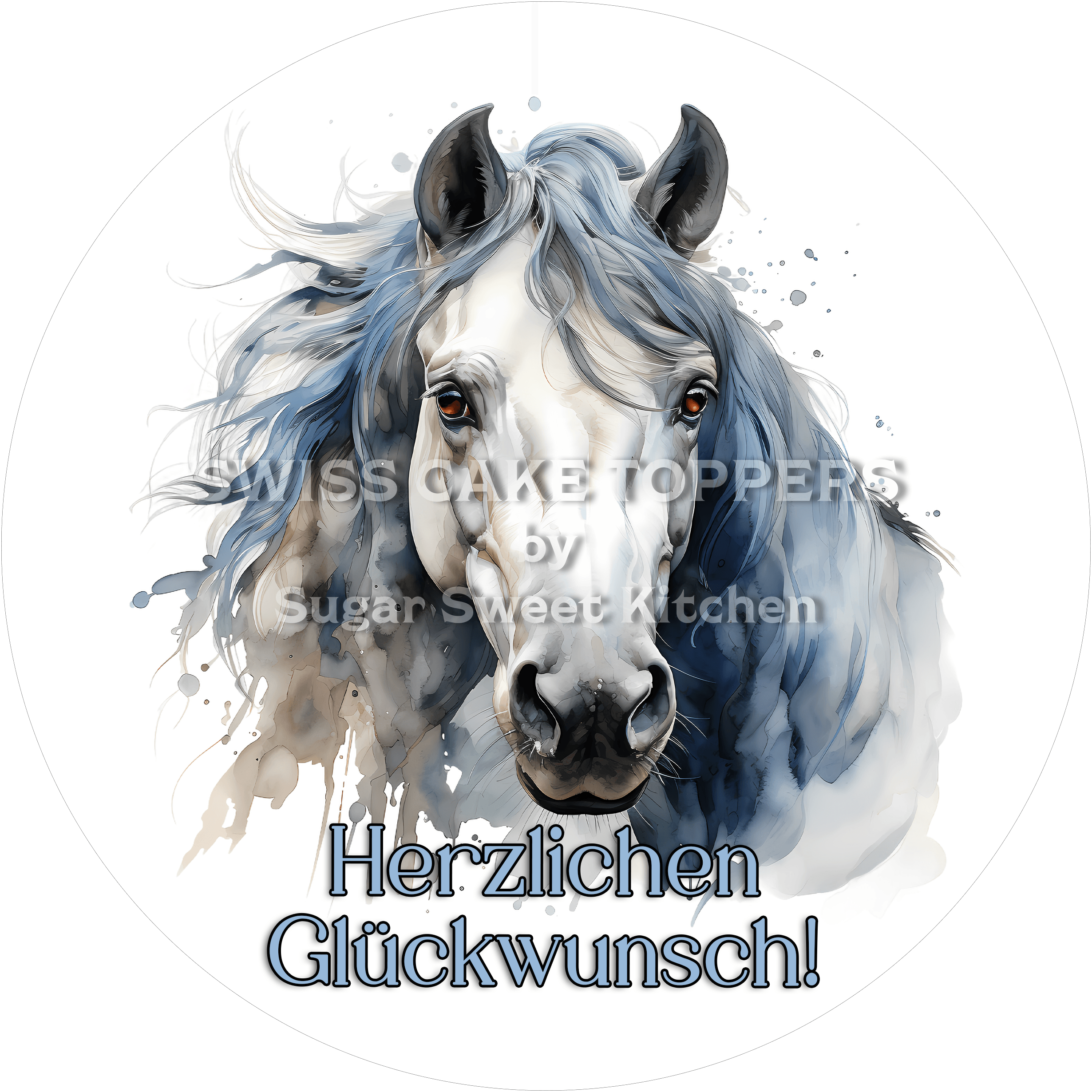 Abschluss- & Prüfungs-Tortenaufleger - Horse8 - personalisierbar - Fondant- Torten- Cupcakeaufleger Sugar Sweet Kitchen