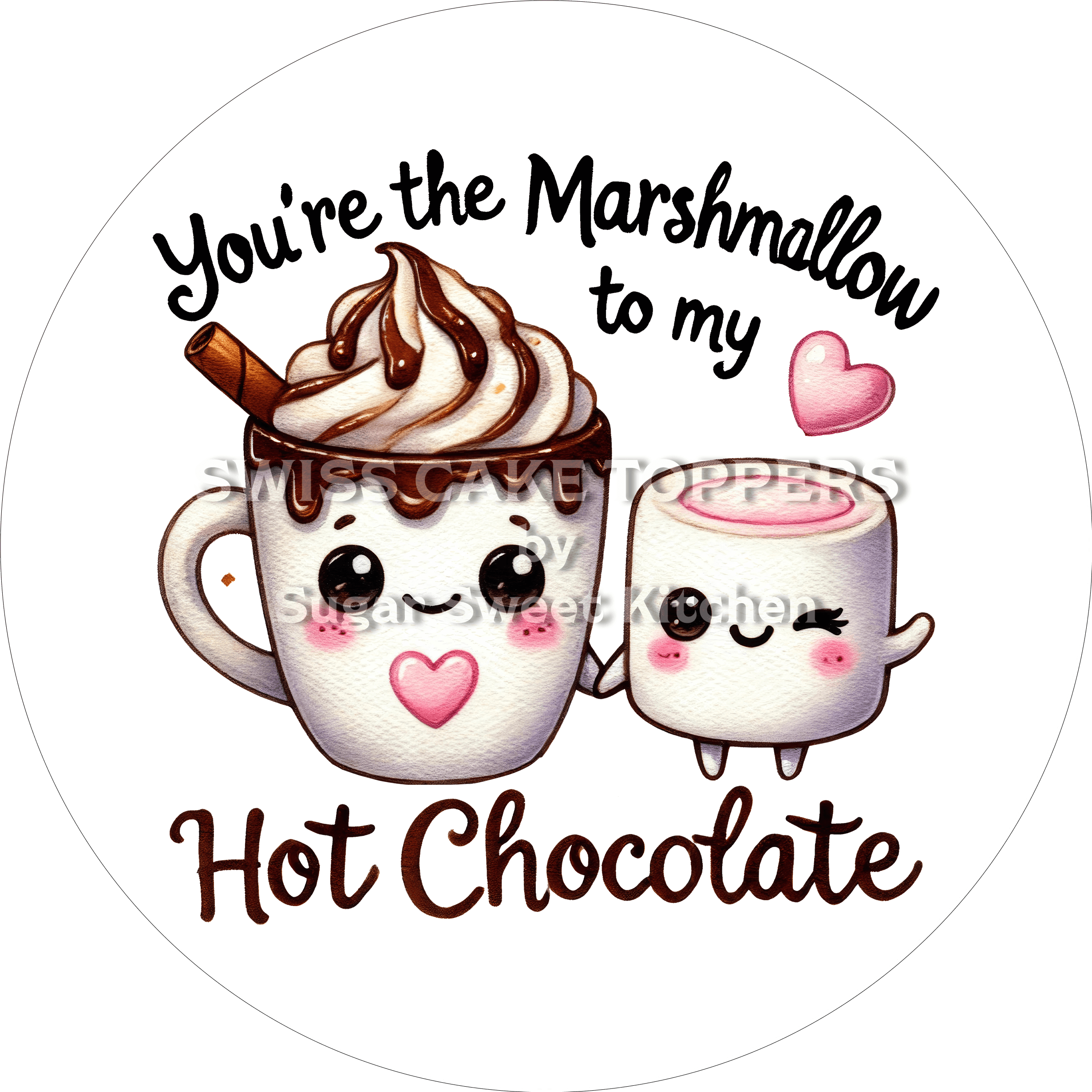 Allerliebster Valentins- Tortenaufleger LV12 - personalisierbar - Fondant- Torten- & Cupcakeaufleger Sugar Sweet Kitchen