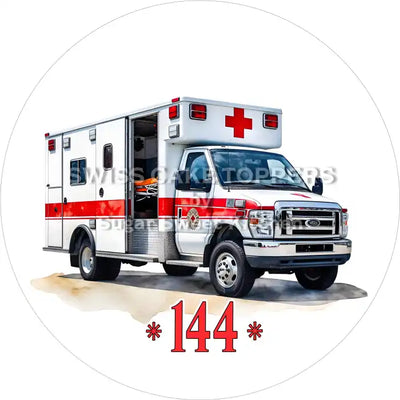 Ambulance Cake Topper1 – edible & customizable