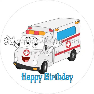 Ambulance Cake Topper7 – edible & customizable