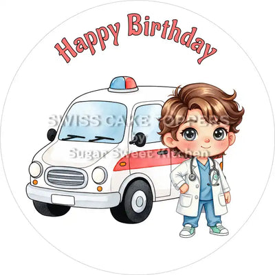 Ambulance Cake Toppers9 – Edible & Customizable