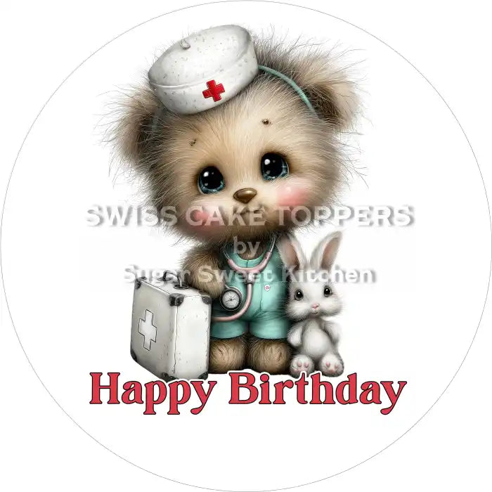 Tortenaufleger Geburtstag Arzt 11 – essbar & personalisierbar - Fondant- Torten- Cupcakeaufleger Sugar Sweet Kitchen