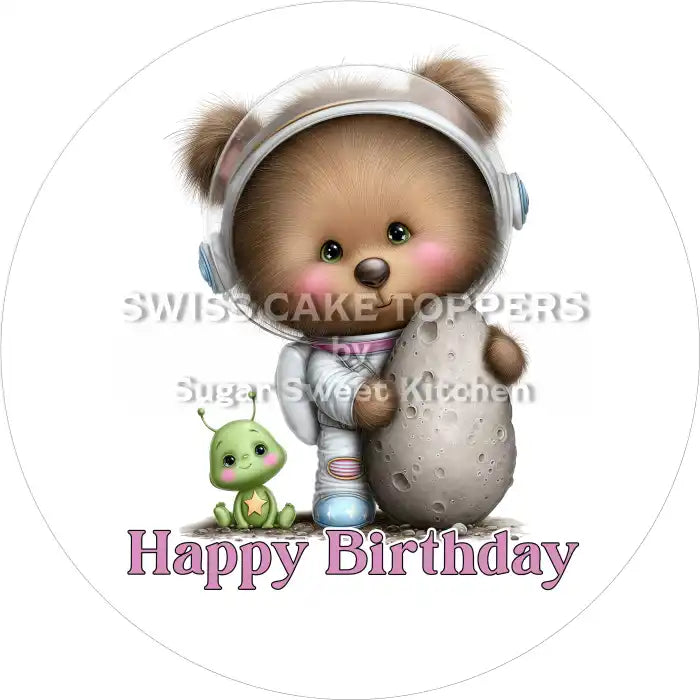 Tortenaufleger Geburtstag Astronaut 09 – essbar & personalisierbar - Fondant- Torten- Cupcakeaufleger Sugar Sweet