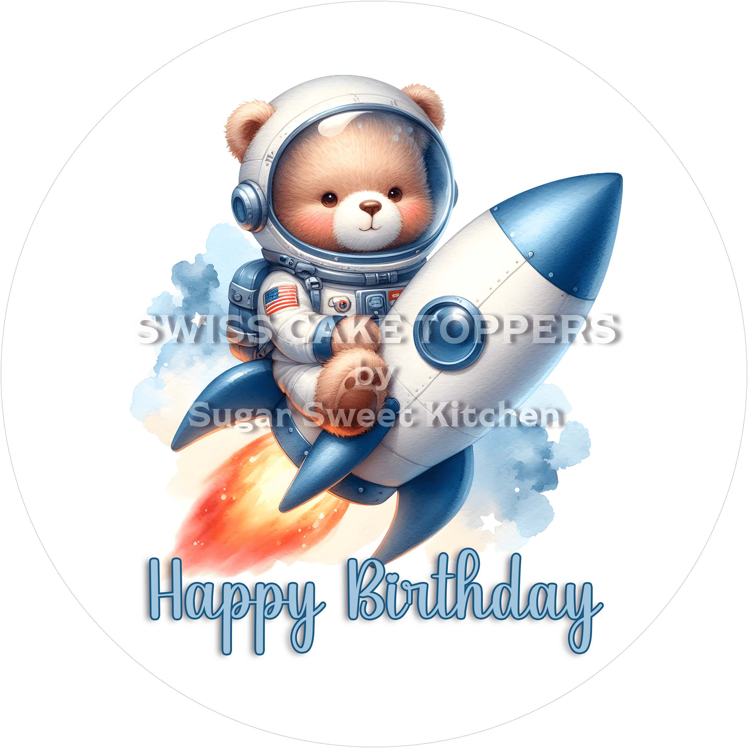 Astronauten-Tortenaufleger Space 7 - personalisierbar - Fondant- Torten- & Cupcakeaufleger Sugar Sweet Kitchen