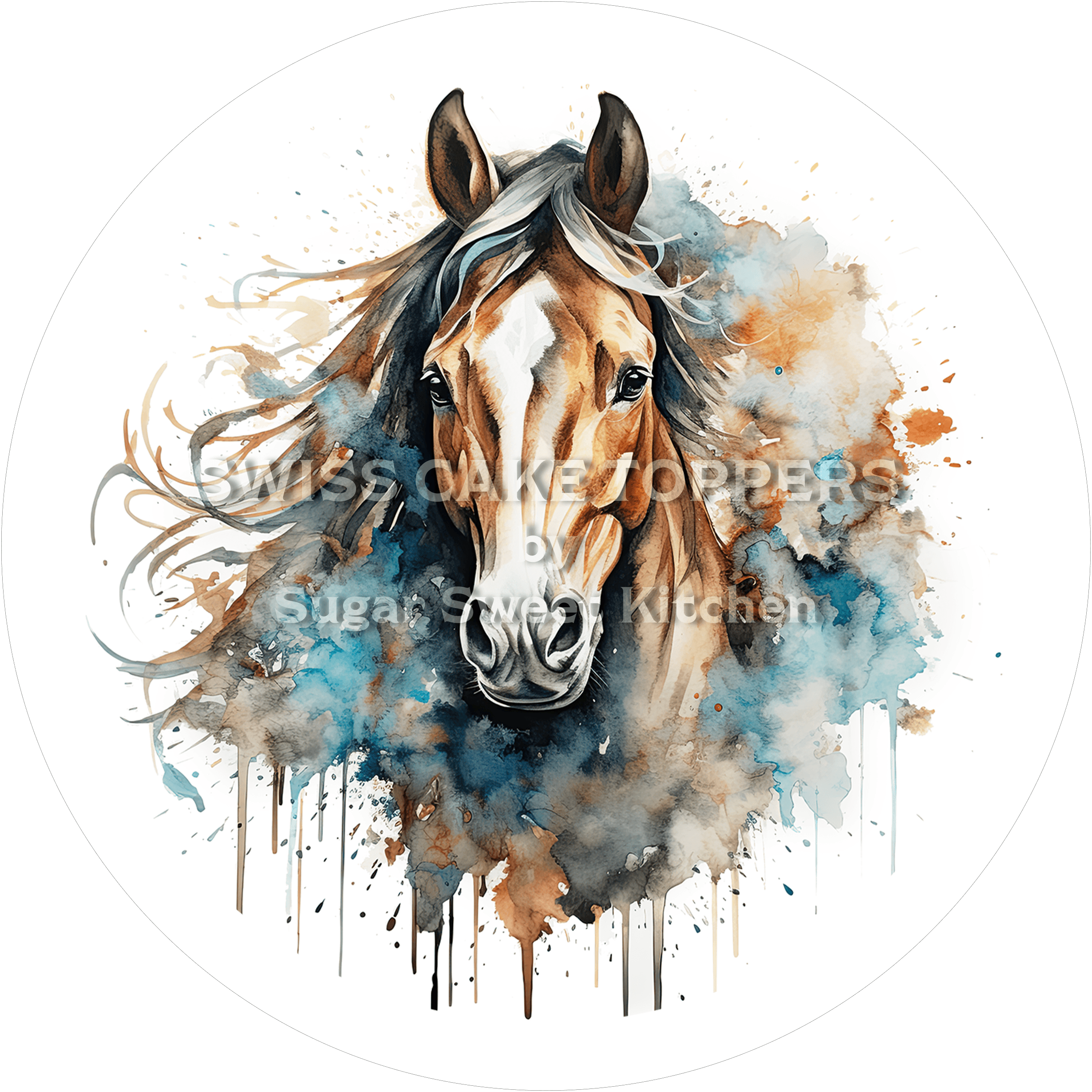 Atemberaubender Pferde-Tortenaufleger15 - personalisierbar - Fondant- Torten- & Cupcakeaufleger Sugar Sweet Kitchen