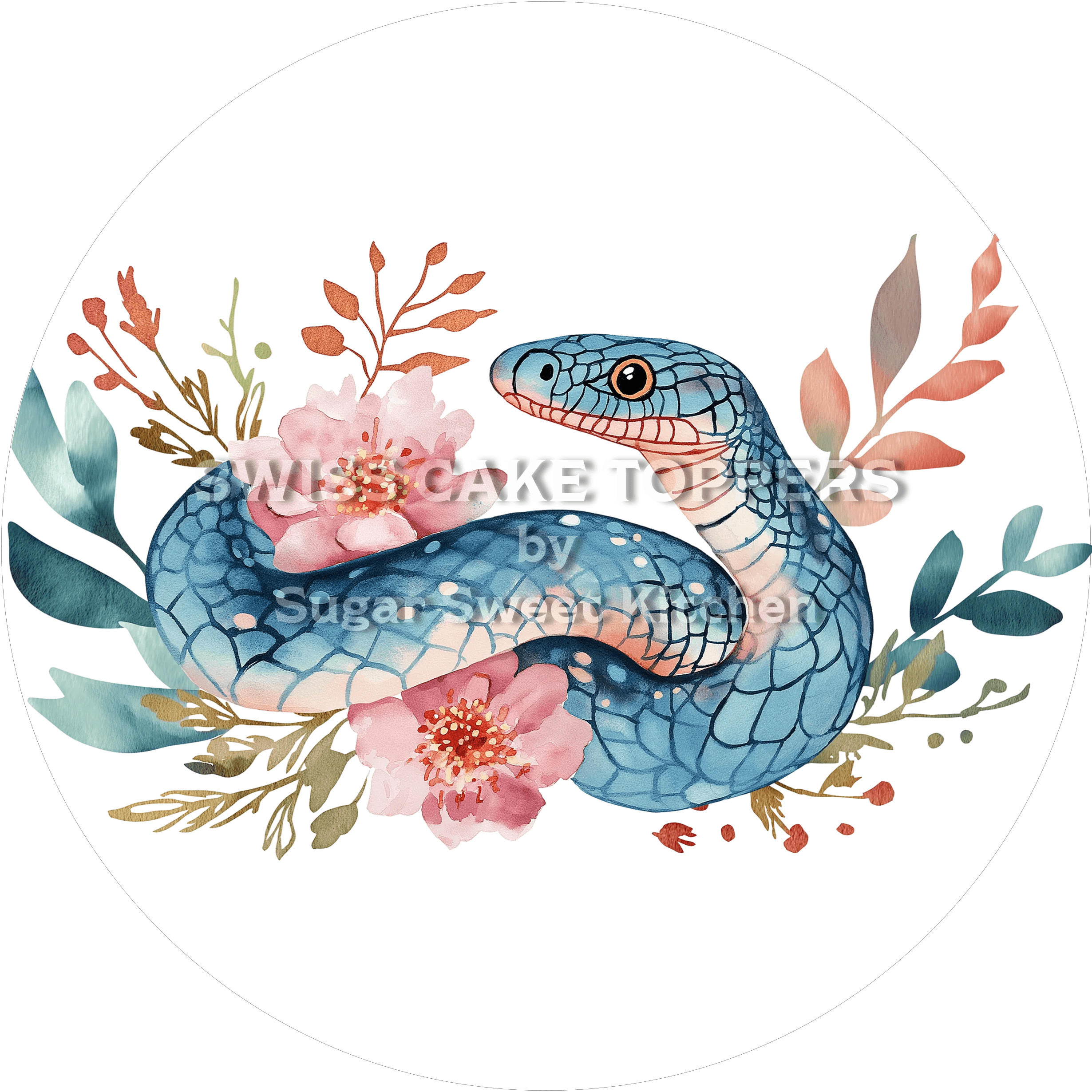 Auffallender Schlangen-Tortenaufleger12 - personalisierbar - Fondant- Torten- & Cupcakeaufleger Sugar Sweet Kitchen