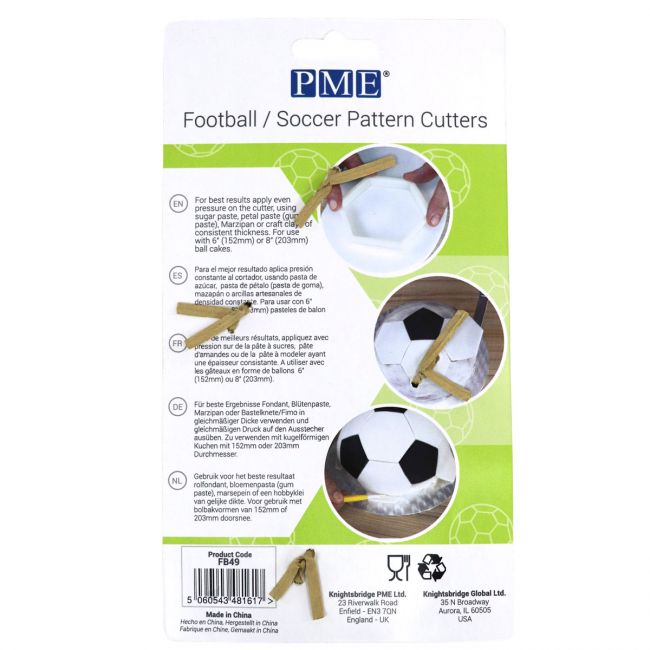 Ausstecher ’Fussball’ PME/ 4tlg - Tortendekoration Sugar Sweet Kitchen