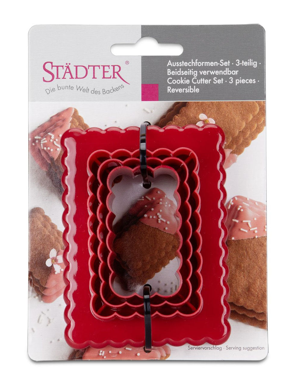 Ausstecher-Set rechteckig gewellt Städter / 3Stk. - Keksausstecher Sugar Sweet Kitchen