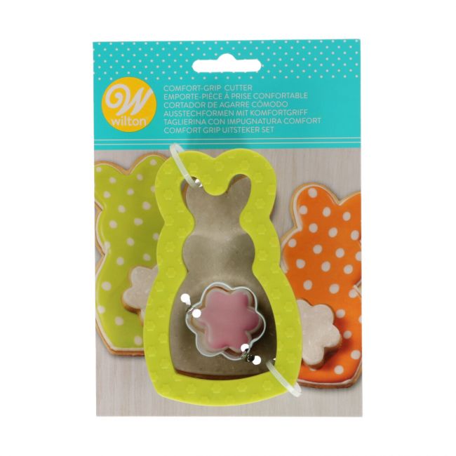 Ausstechform Hase mit Blume Comfort Grip / 2Stk - Keksausstecher Sugar Sweet Kitchen
