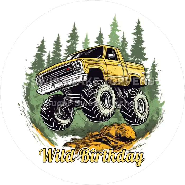 Tortenaufleger Geburtstag Monstertruck 17 - essbar & personalisierbar - Fondant- Torten- Cupcakeaufleger Sugar Sweet