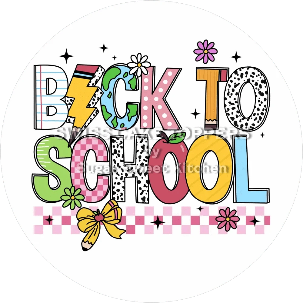 Back to School-Tortenaufleger1 - personalisierbar - Fondant- Torten- & Cupcakeaufleger Sugar Sweet Kitchen