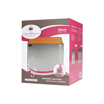 Cadre de pâtisserie Cake Masters carré, réglable, 20 cm de haut