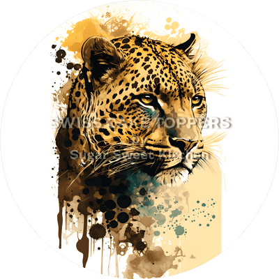 Beeindruckender Leoparden-Tortenaufleger4 - personalisierbar
