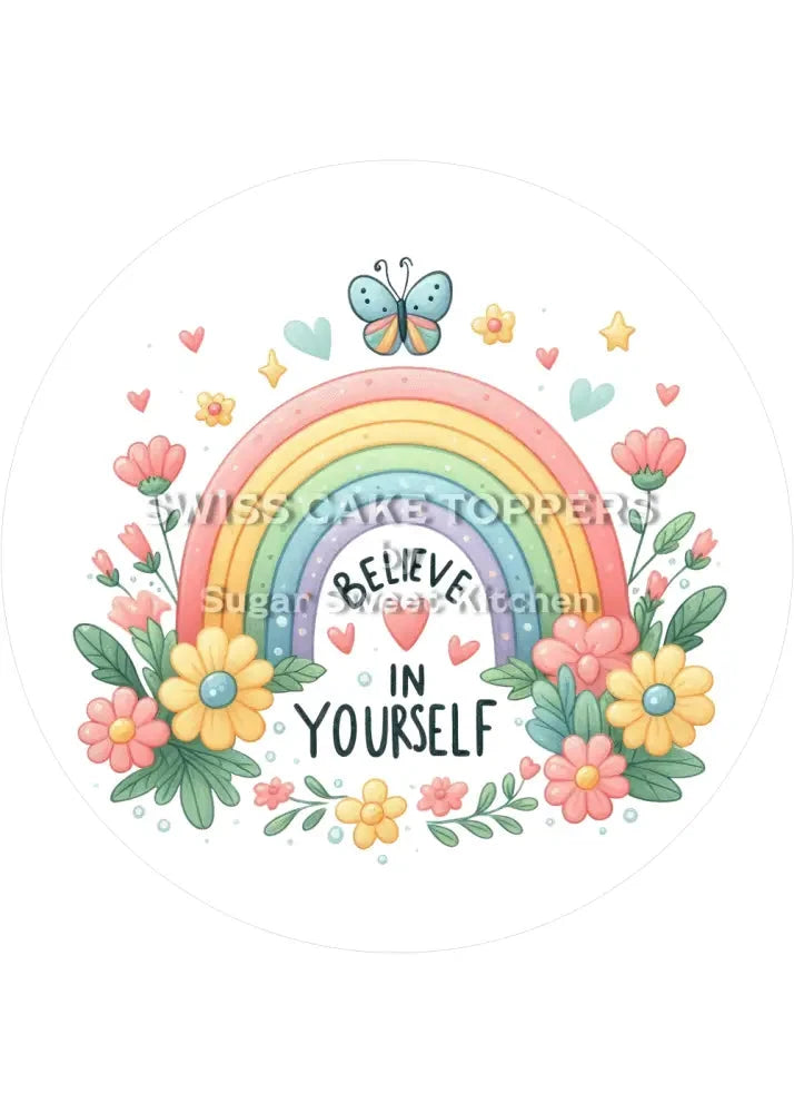 Believe-Tortenaufleger für süsse Botschaften3 - personalisierbar - Fondant- Torten- & Cupcakeaufleger Sugar Sweet