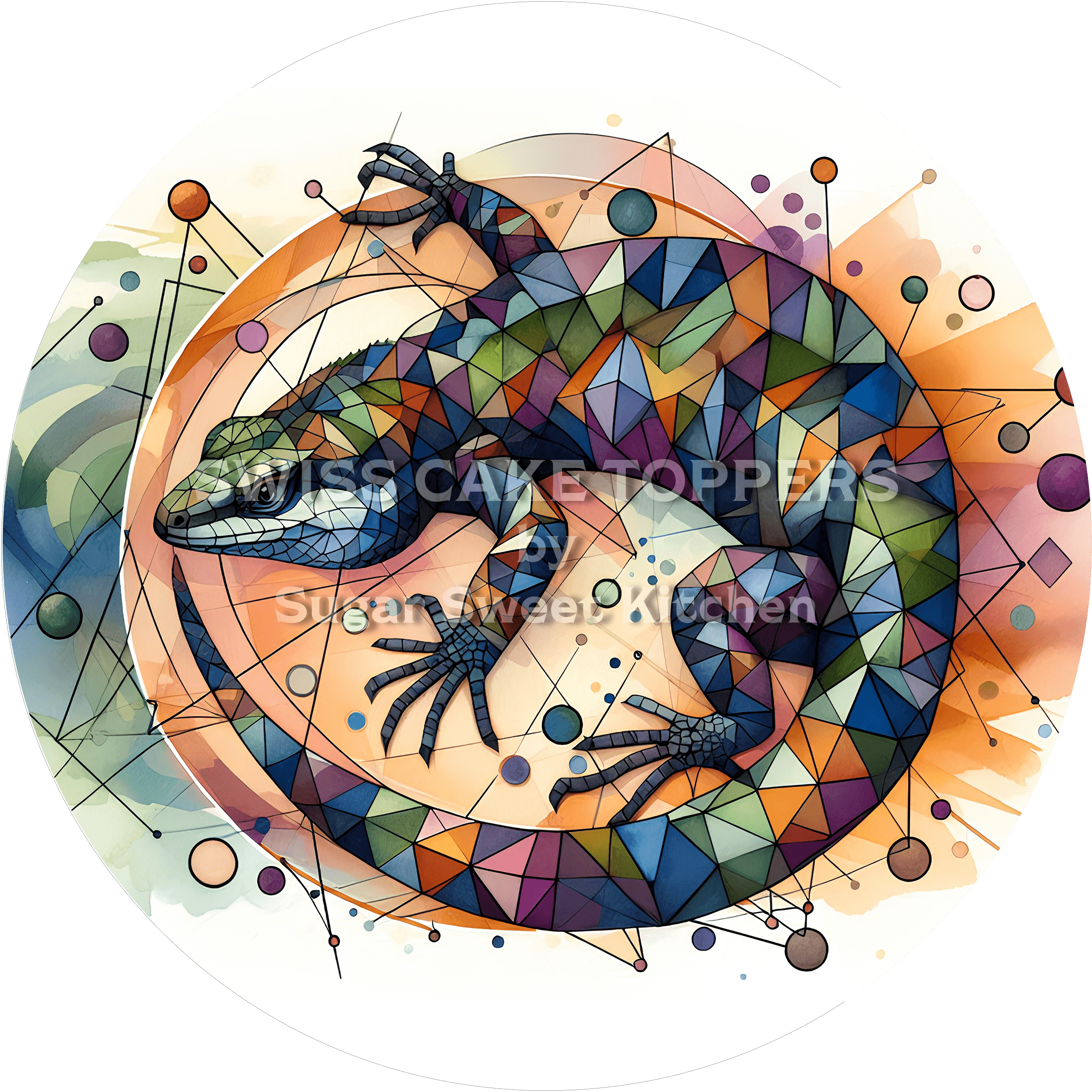 Besonderer Echsen-Tortenaufleger5 - personalisierbar - Fondant- Torten- & Cupcakeaufleger Sugar Sweet Kitchen