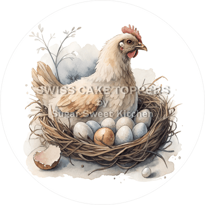 Besonderer Hühner-Tortenaufleger4 - personalisierbar