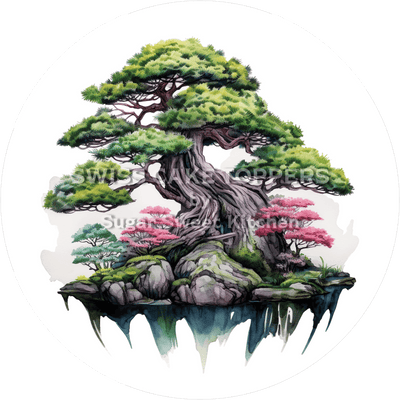 Besonderer Tortenaufleger mit Bäumen8 - personalisierbar