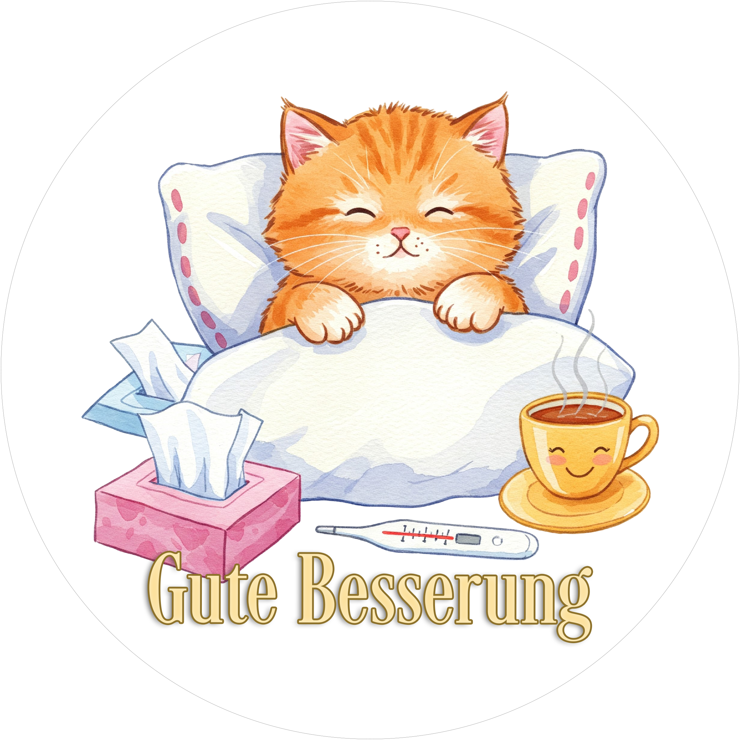 Besonderer Tortenaufleger mit Genesungswünschen7 - personalisierbar - Fondant- Torten- & Cupcakeaufleger Sugar Sweet