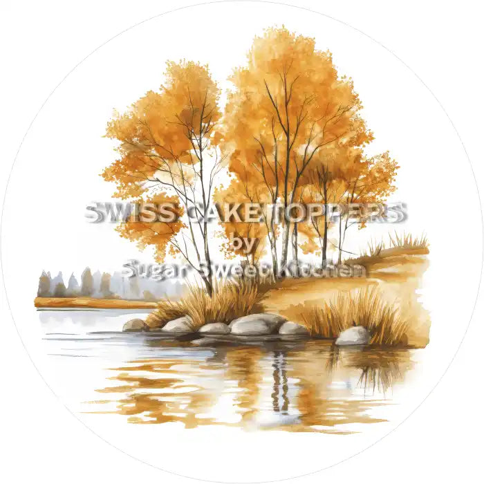 Besonderer Tortenaufleger mit Seen- & Flussmotiven13 - personalisierbar - Fondant- Torten- Cupcakeaufleger Sugar Sweet
