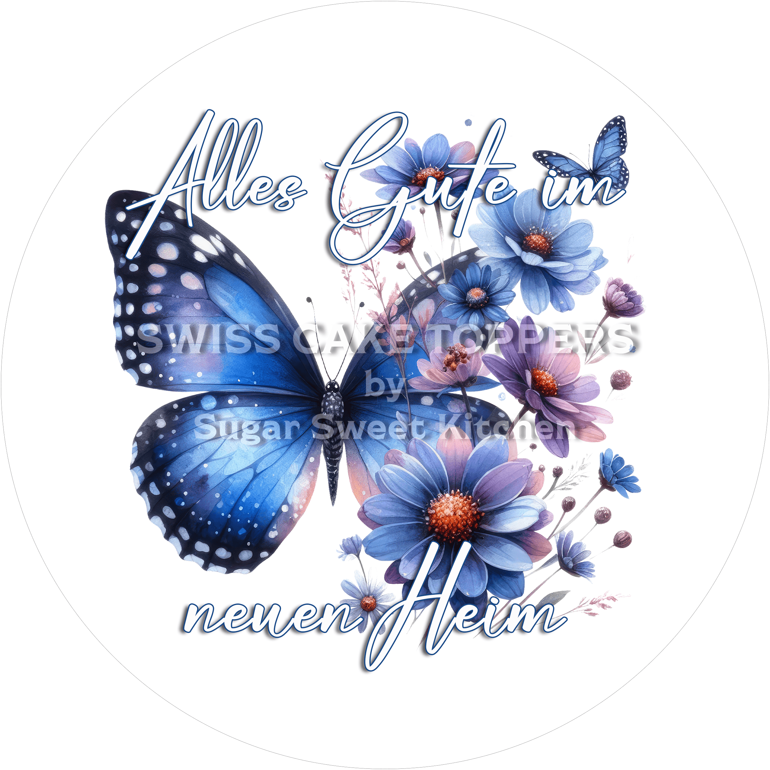 Besonderer Tortenaufleger zur Wohnungs-Einweihung - personalisierbar - Fondant- Torten- & Cupcakeaufleger Sugar Sweet