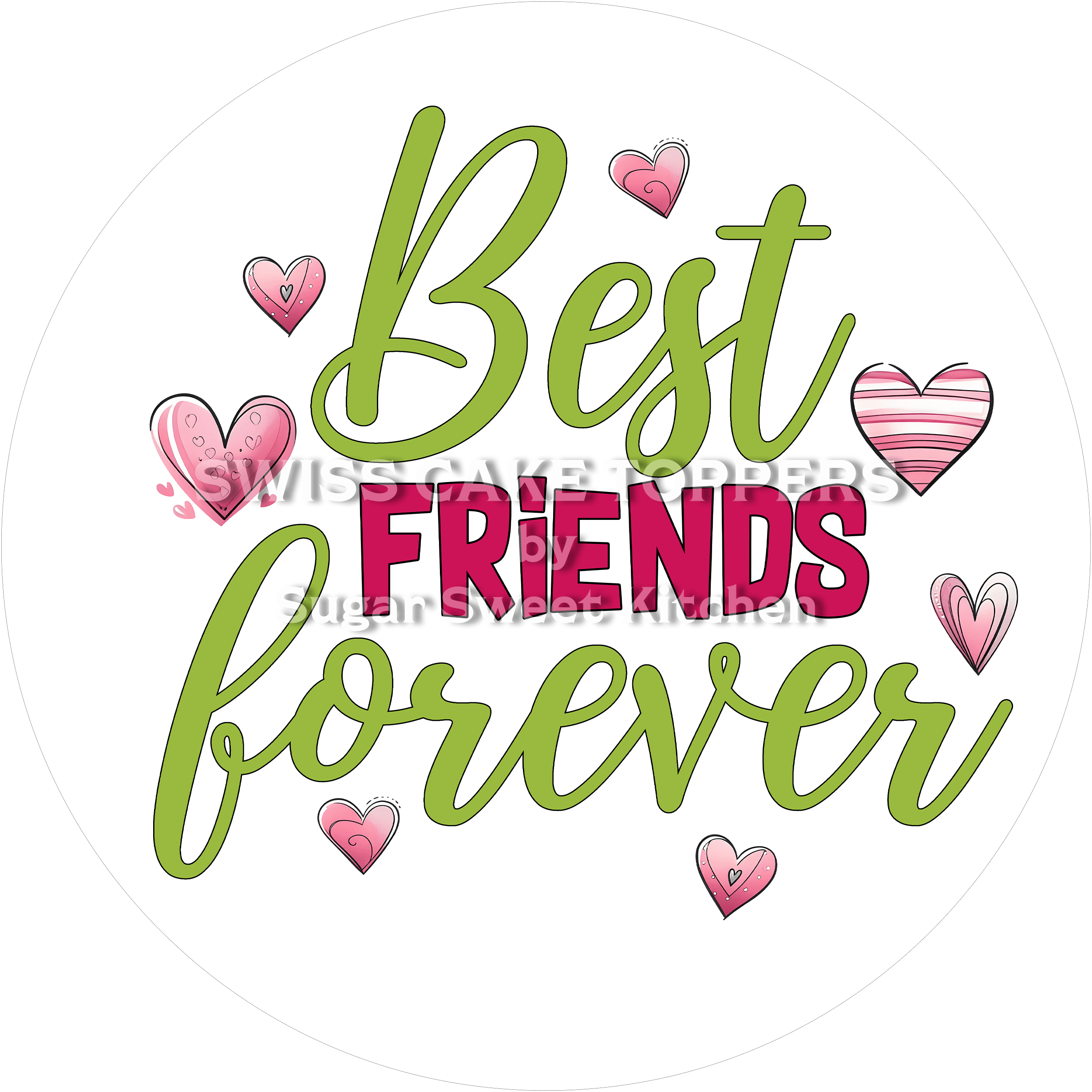 Best Friends forever-Tortenaufleger - Freunde3 - personalisierbar - Fondant- Torten- & Cupcakeaufleger Sugar Sweet